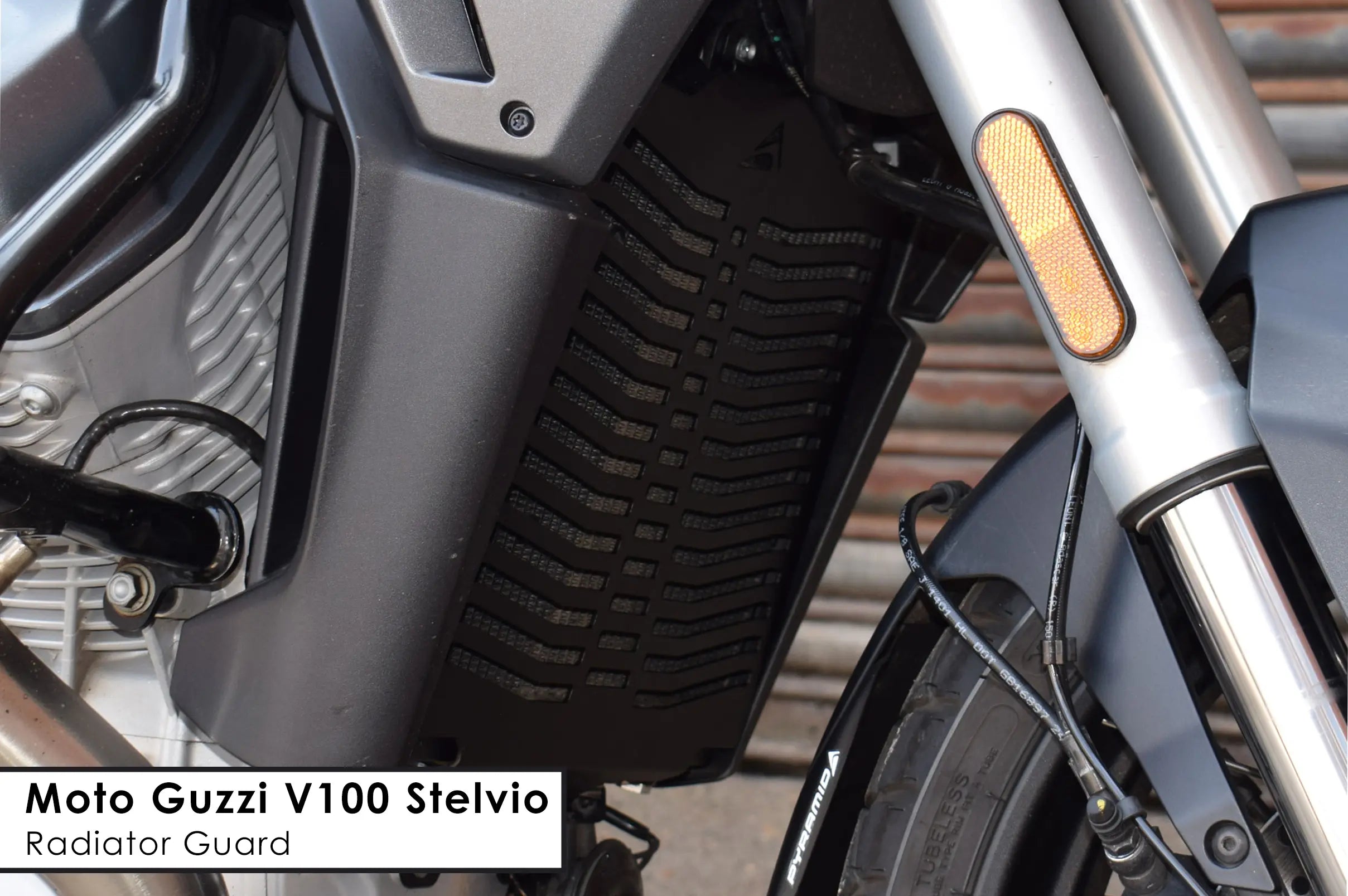 Radiator-Guard-For-The-Moto-Guzzi-V100-Stelvio -  Pyramid Motorcycle Accessories