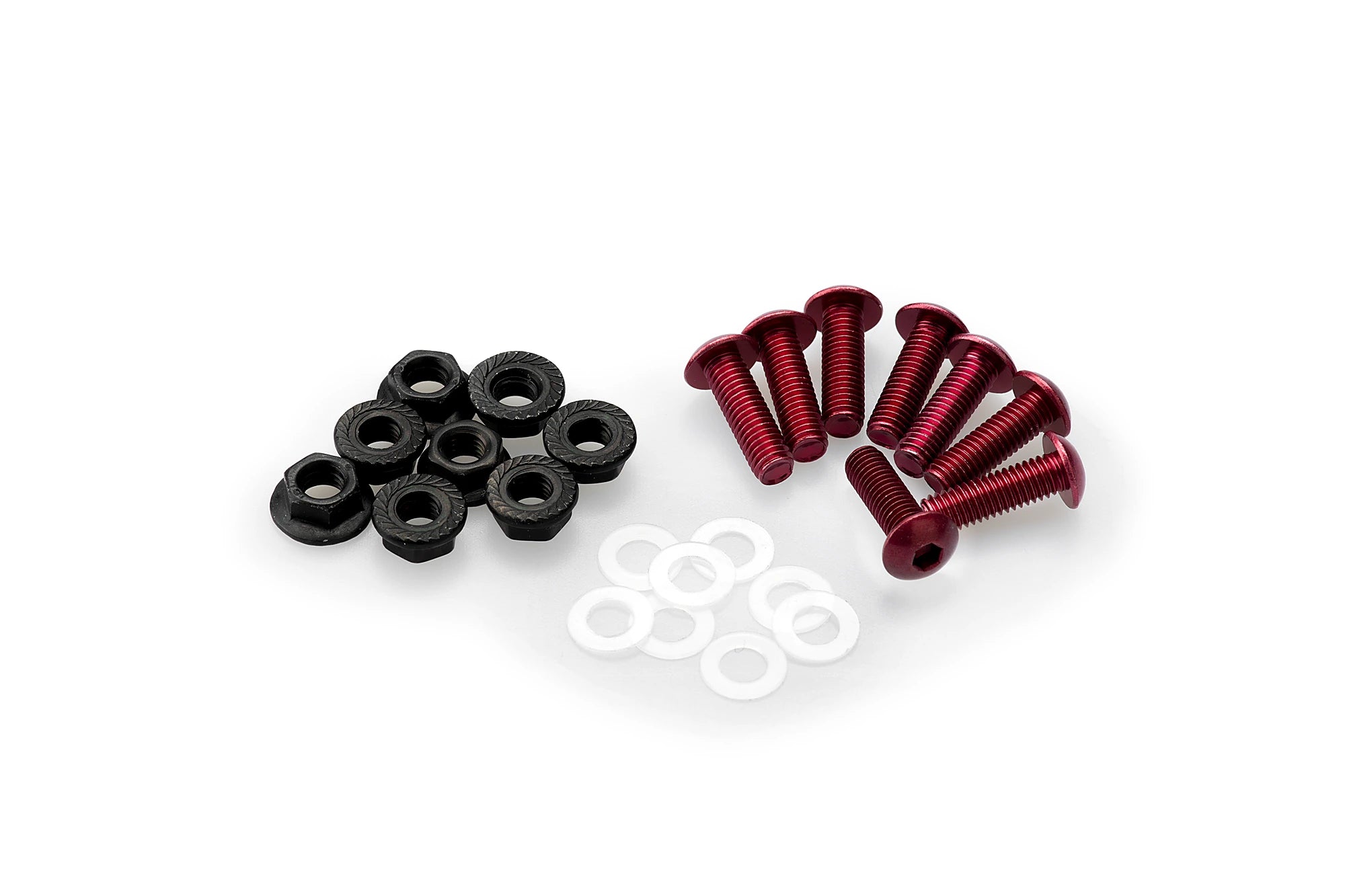 Puig M5 Screen Screws 6 Pack With Nuts | Red - Pyramid Motorcycle Accessories