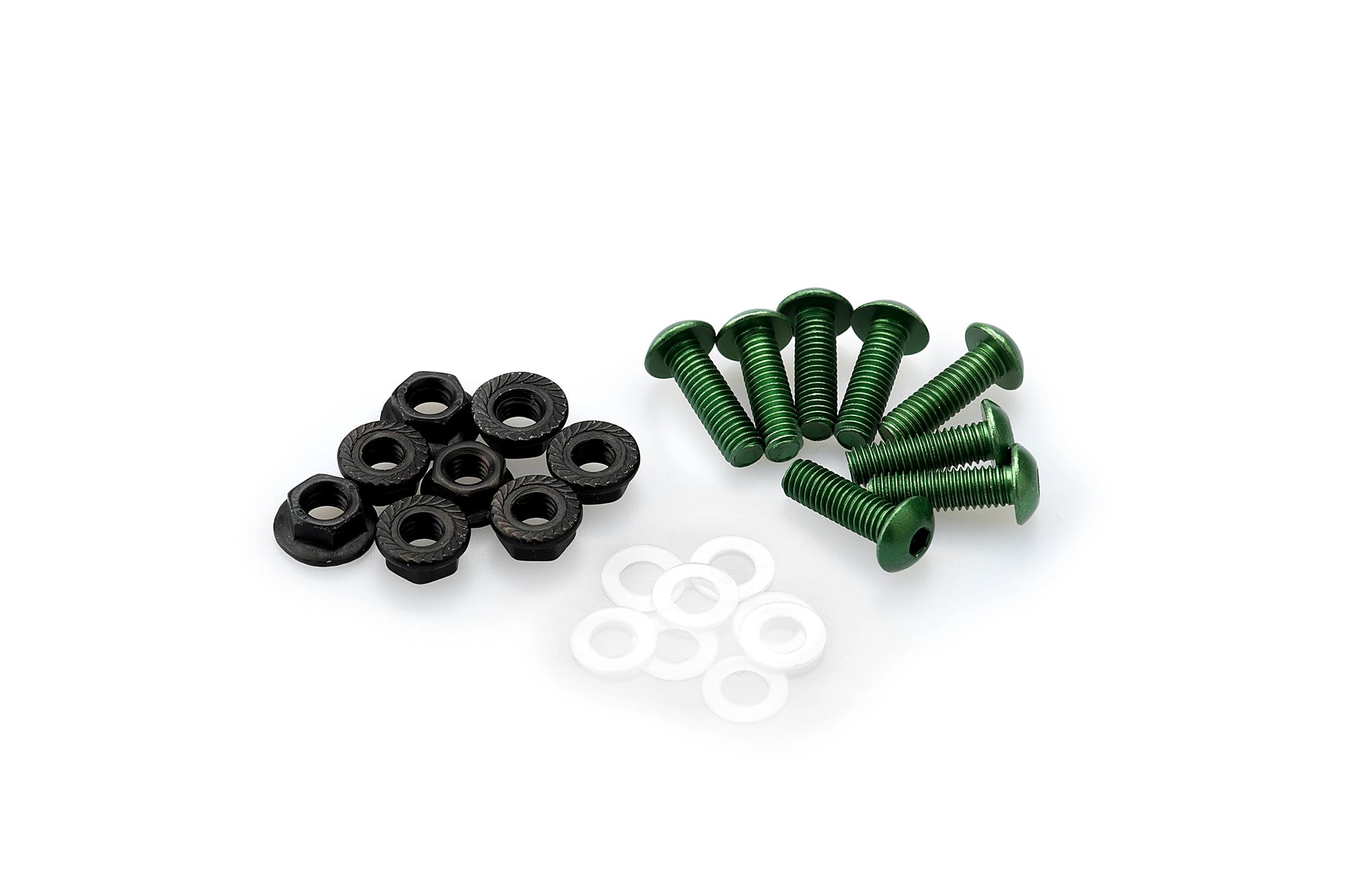 Puig M5 Screen Screws 6 Pack With Nuts | Green - Pyramid Motorcycle Accessories