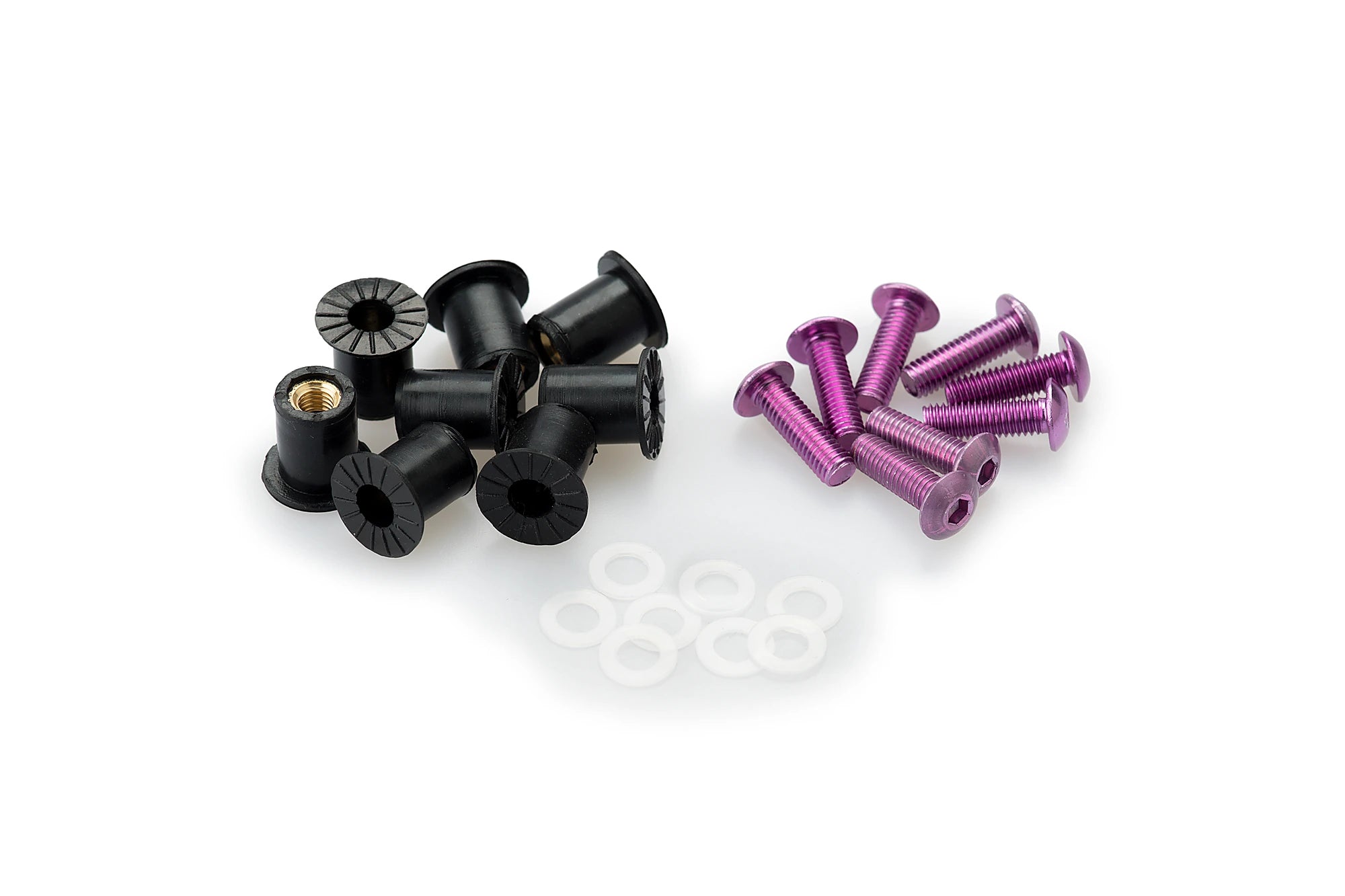 Puig M5 Screen Screws 6 Pack With Silenblocks | Purple - Pyramid Motorcycle Accessories