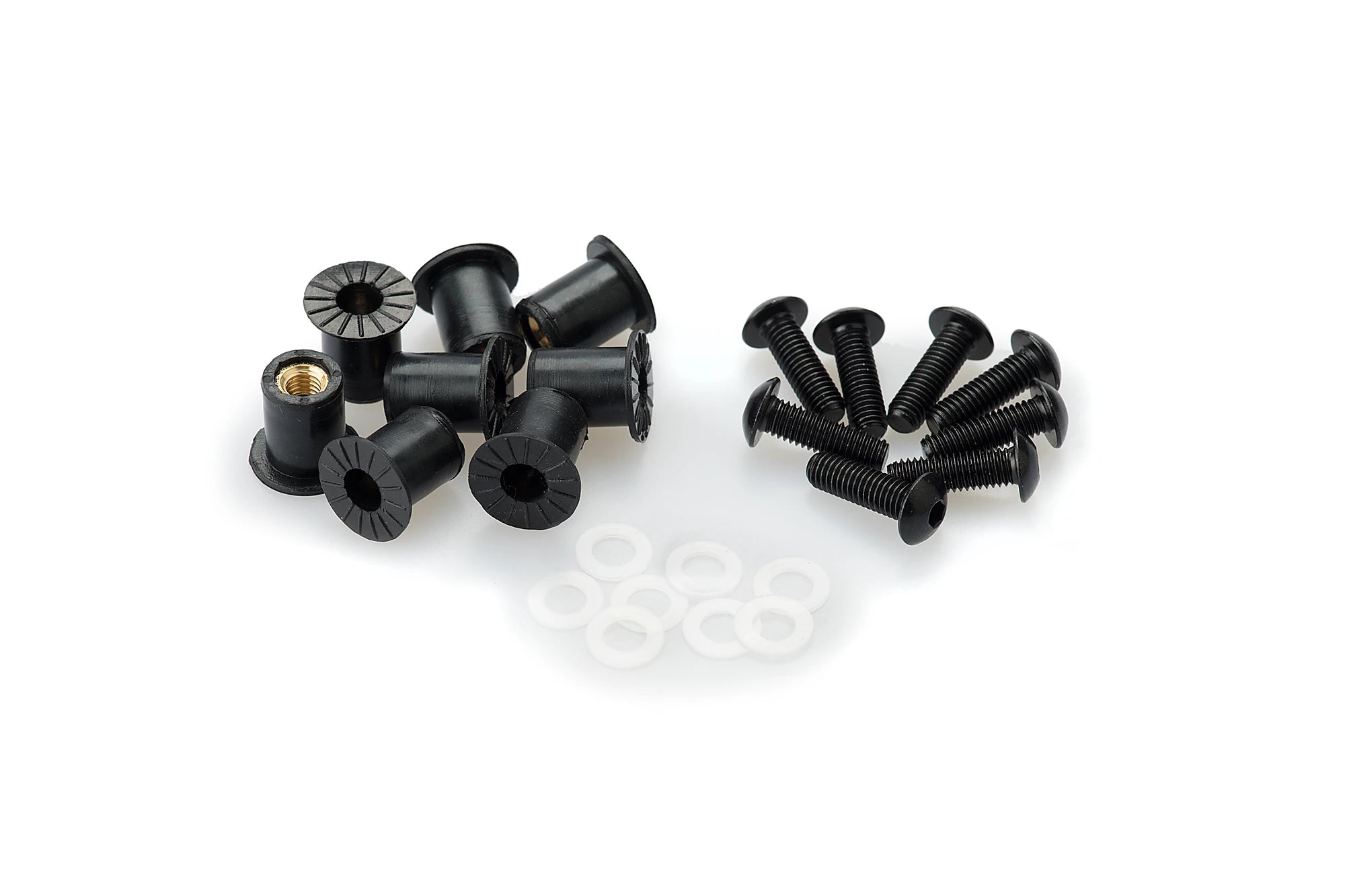 Puig M5 Screen Screws 6 Pack With Silenblocks | Black - Pyramid Motorcycle Accessories