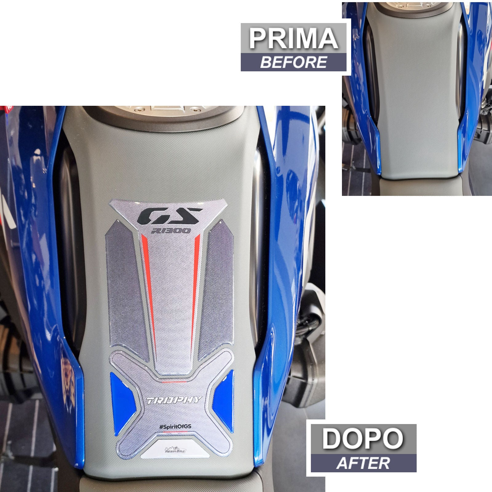 Resin Bike 3D Motorcycle Stickers - Tank Pad | BMW R 1300 GS 2023>2026 RB-1000696300001 - Pyramid Motorcycle Accessories