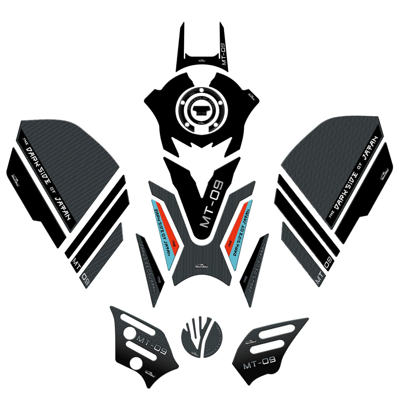 Resin Bike 3D Motorcycle Stickers - Full Kit | Yamaha MT-09 2021>2023 - Pyramid Motorcycle Accessories