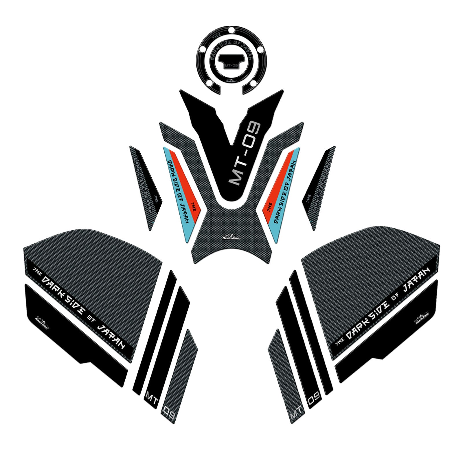 Resin Bike 3D Motorcycle Stickers - Basic Kit | Yamaha MT-09 2021>2023 - Pyramid Motorcycle Accessories