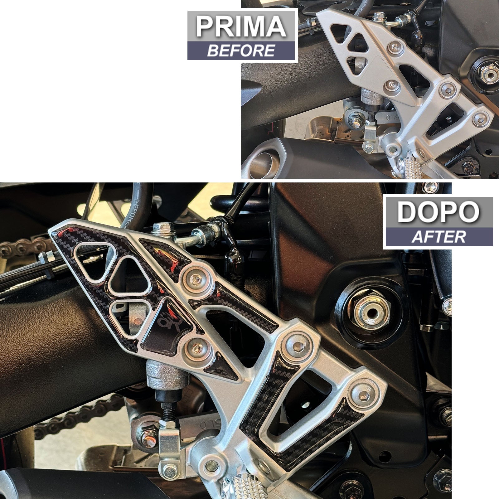 Resin Bike 3D Motorcycle Stickers - Heel Pads | Suzuki GSX-8R 2024>2026 - Pyramid Motorcycle Accessories