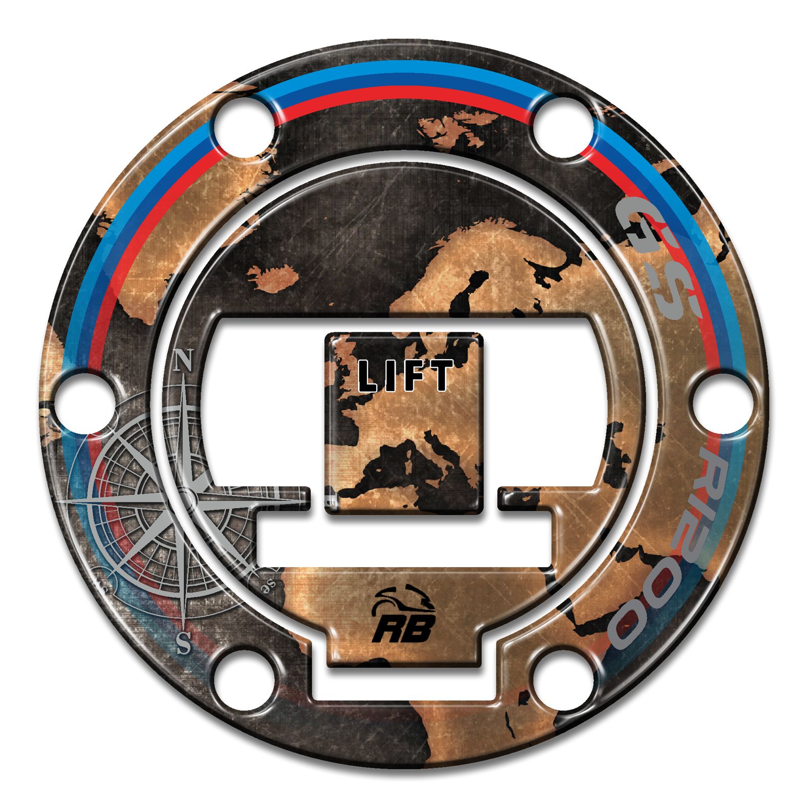 Resin Bike 3D Motorcycle Stickers - Fuel Cap | BMW R 1200 GS 2013>2016 - Pyramid Motorcycle Accessories