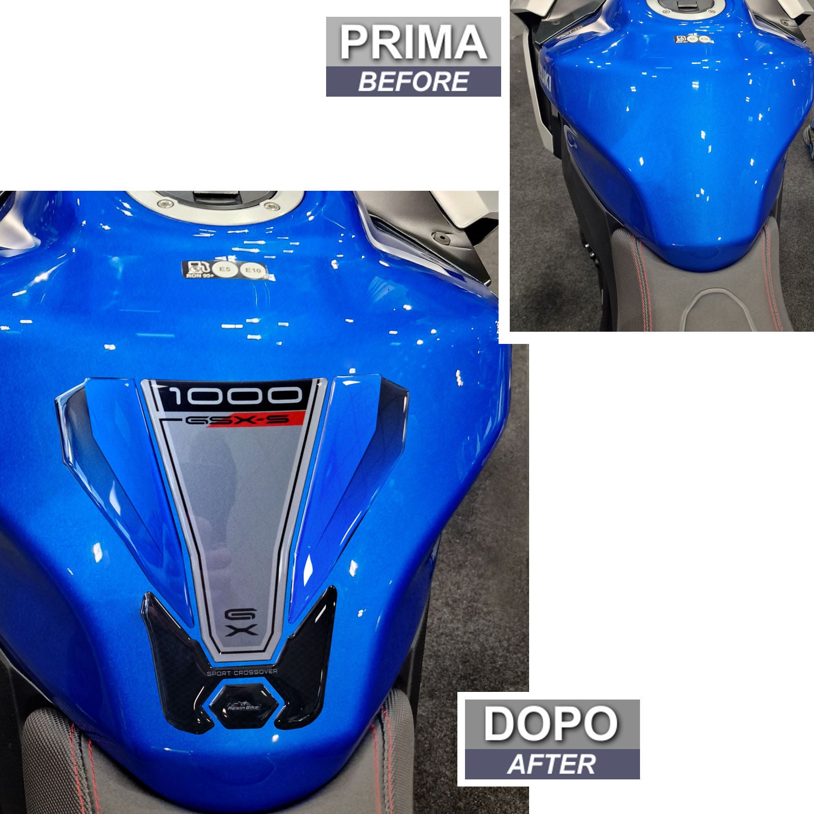 Resin Bike 3D Motorcycle Stickers - Tank Pad | Suzuki GSX-S1000 GX 2024>2025 - Pyramid Motorcycle Accessories