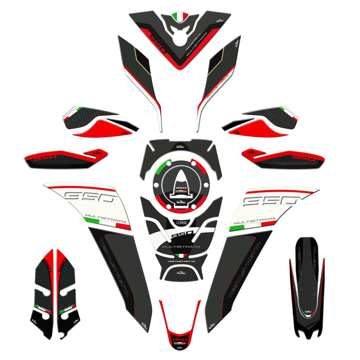 Resin Bike 3D Motorcycle Stickers - Full Kit | Ducati Multistrada 950/950 S 2018>2021 - Pyramid Motorcycle Accessories
