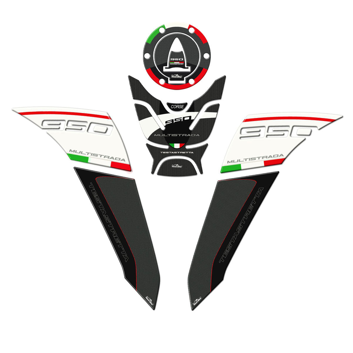 Resin Bike 3D Motorcycle Stickers - Basic Kit | Ducati Multistrada 950/950 S 2018>2021 - Pyramid Motorcycle Accessories