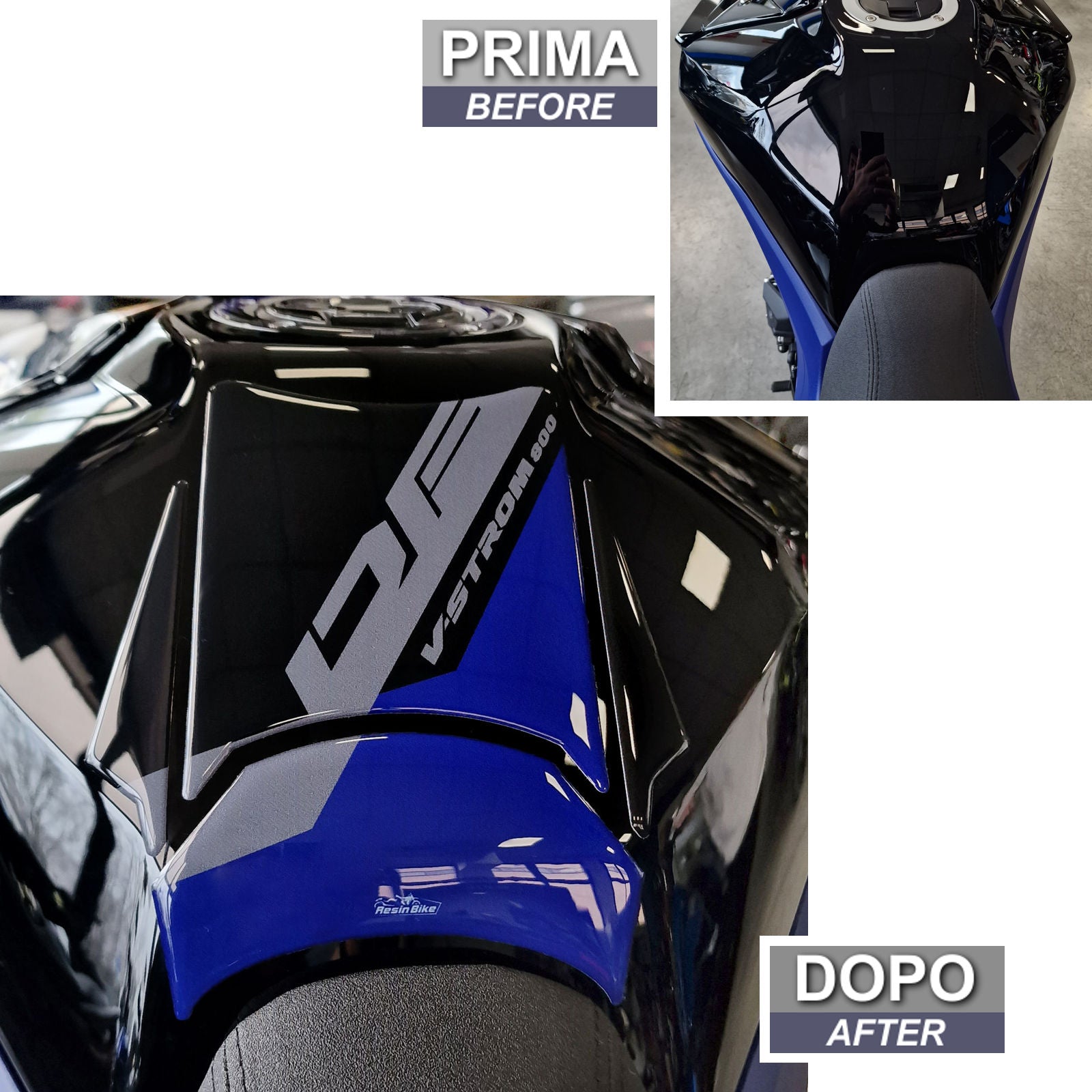 Resin Bike 3D Motorcycle Stickers - Tank Pad | Suzuki V-Strom 800DE 2023>2024 RB-1000701700000 - Pyramid Motorcycle Accessories