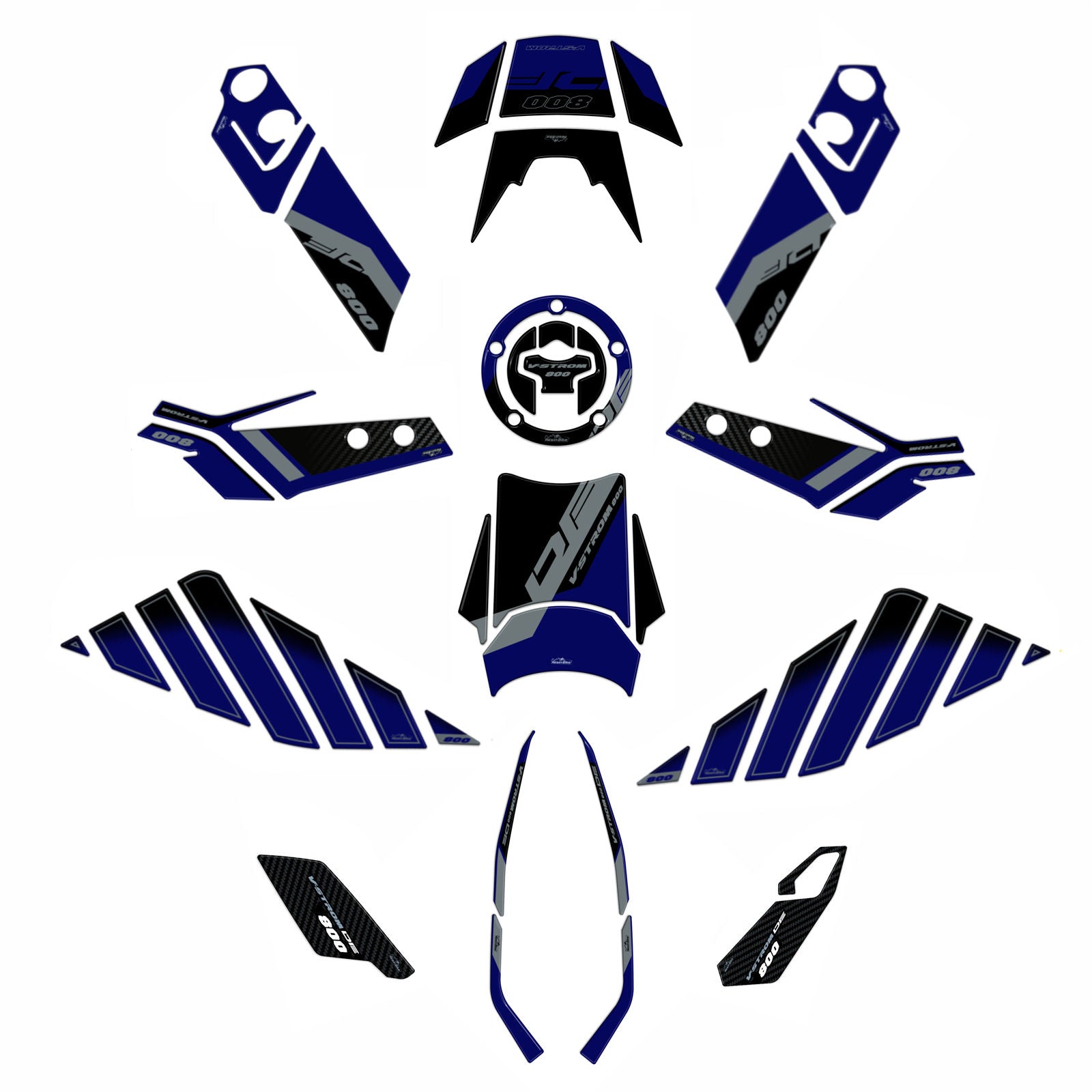 Resin Bike 3D Motorcycle Stickers - Full Kit | Suzuki V-Strom 800DE 2023>2024 RB-1000702600002 - Pyramid Motorcycle Accessories