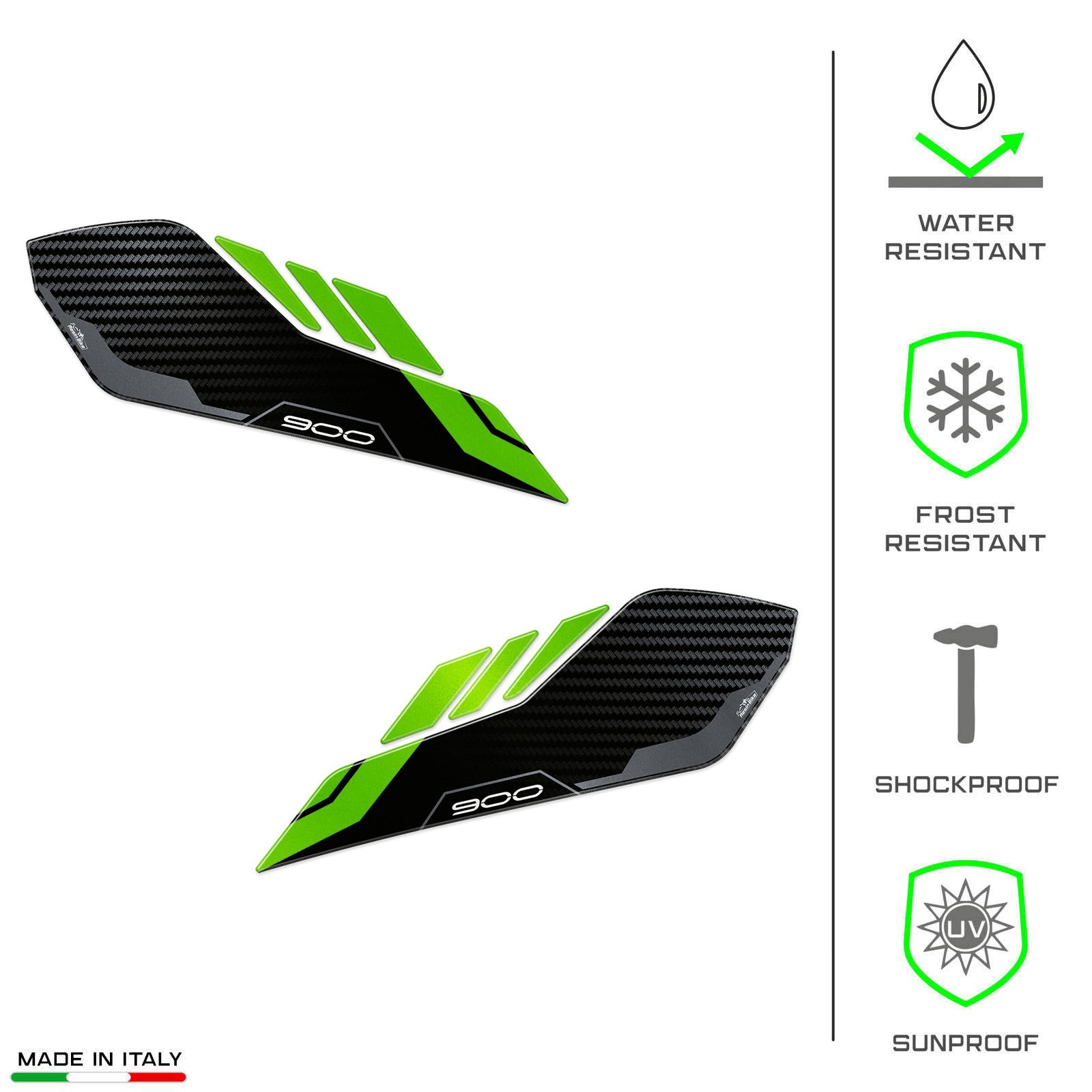 Resin Bike 3D Motorcycle Stickers - Tank Sides | Kawasaki Z 900 2021>2024 - Pyramid Motorcycle Accessories