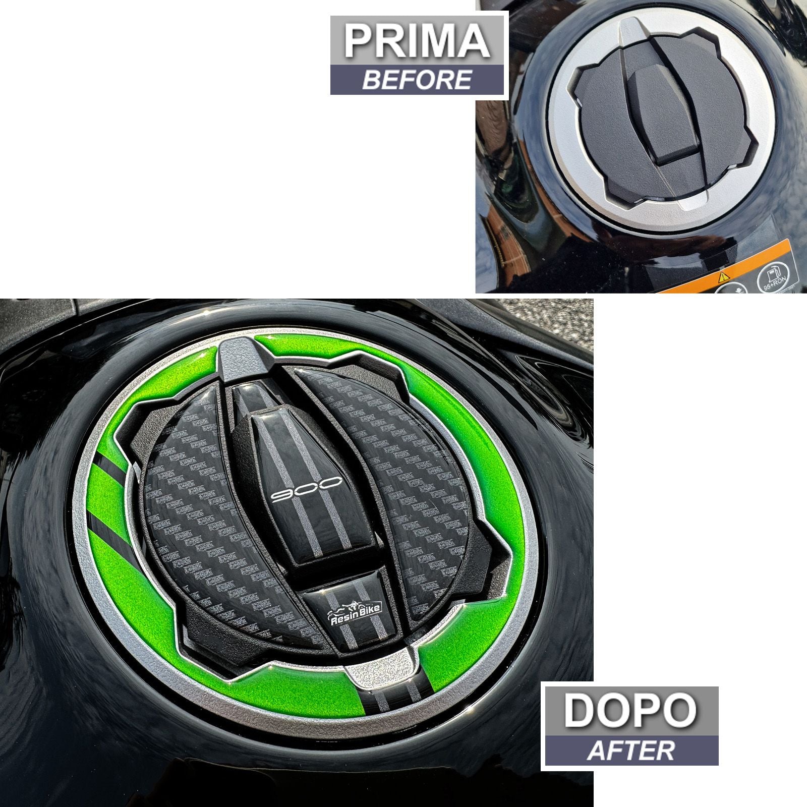 Resin Bike 3D Motorcycle Stickers - Fuel Cap | Kawasaki Z 900 2021>2024 RB-1000703300000 - Pyramid Motorcycle Accessories