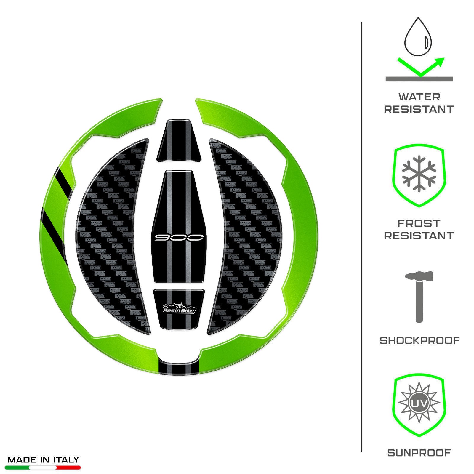 Resin Bike 3D Motorcycle Stickers - Fuel Cap | Kawasaki Z 900 2021>2024 RB-1000703300000 - Pyramid Motorcycle Accessories