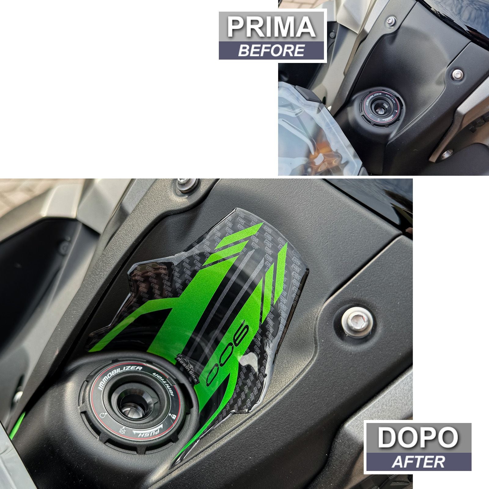 Resin Bike 3D Motorcycle Stickers - Key Area | Kawasaki Z 900 2021>2024 - Pyramid Motorcycle Accessories