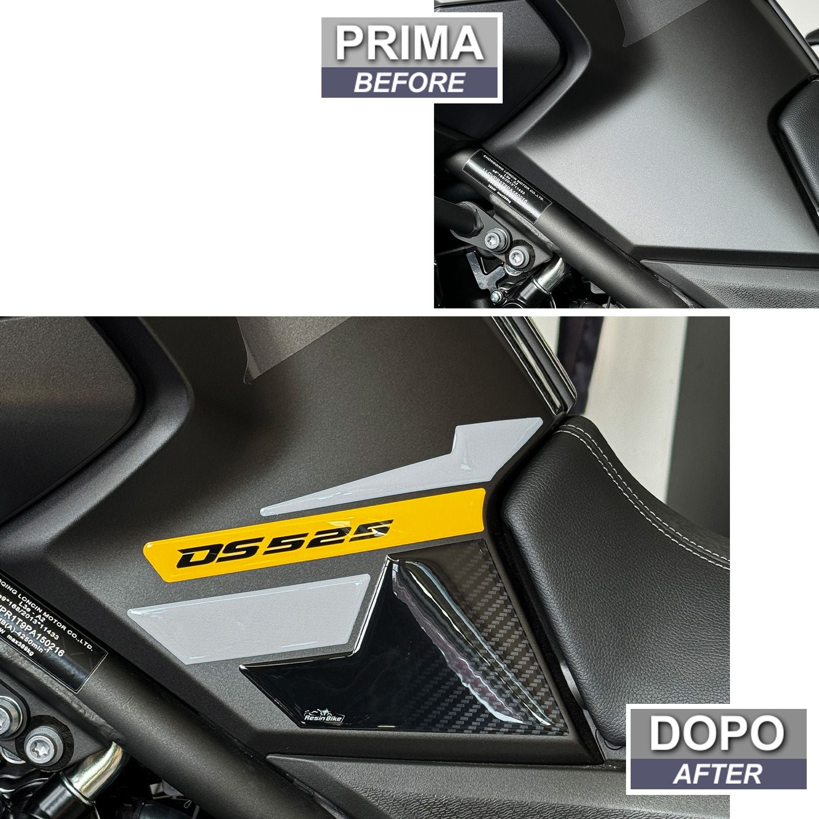 Resin Bike 3D Motorcycle Stickers - Tank Sides | Voge DS525X 2023>2025 RB-1000704600000 - Pyramid Motorcycle Accessories