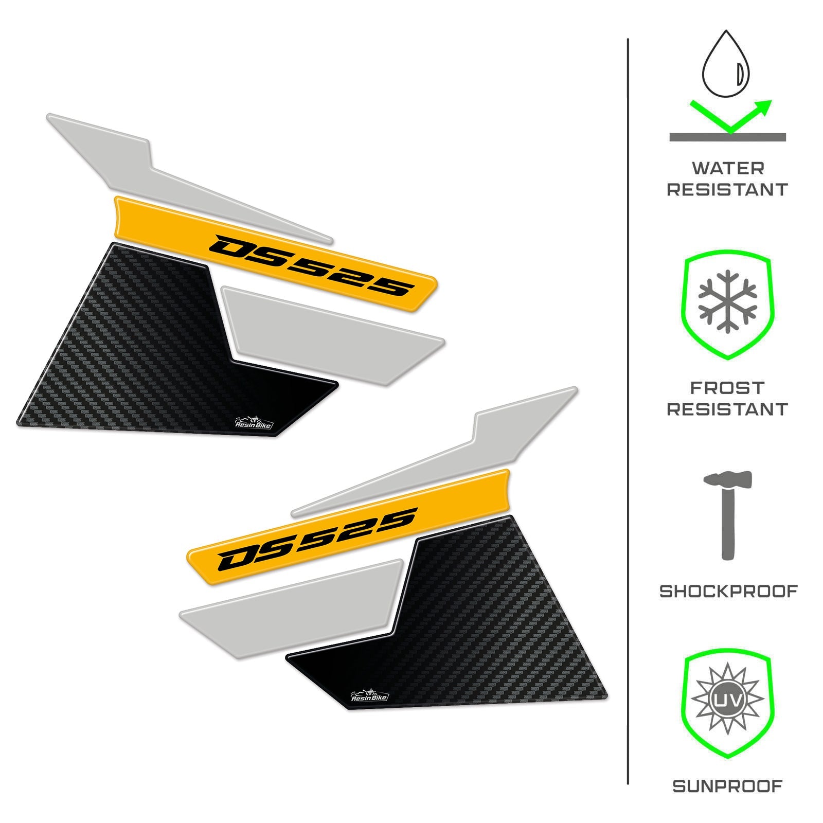Resin Bike 3D Motorcycle Stickers - Tank Sides | Voge DS525X 2023>2025 RB-1000704600000 - Pyramid Motorcycle Accessories