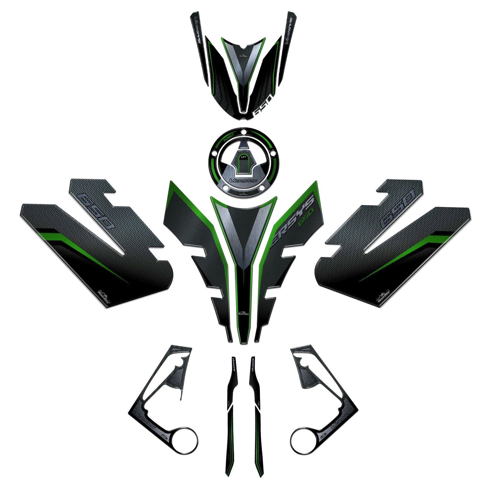 Resin Bike 3D Motorcycle Stickers - Full Kit | Kawasaki Versys 650 2017>2021 RB-1000705900000 - Pyramid Motorcycle Accessories