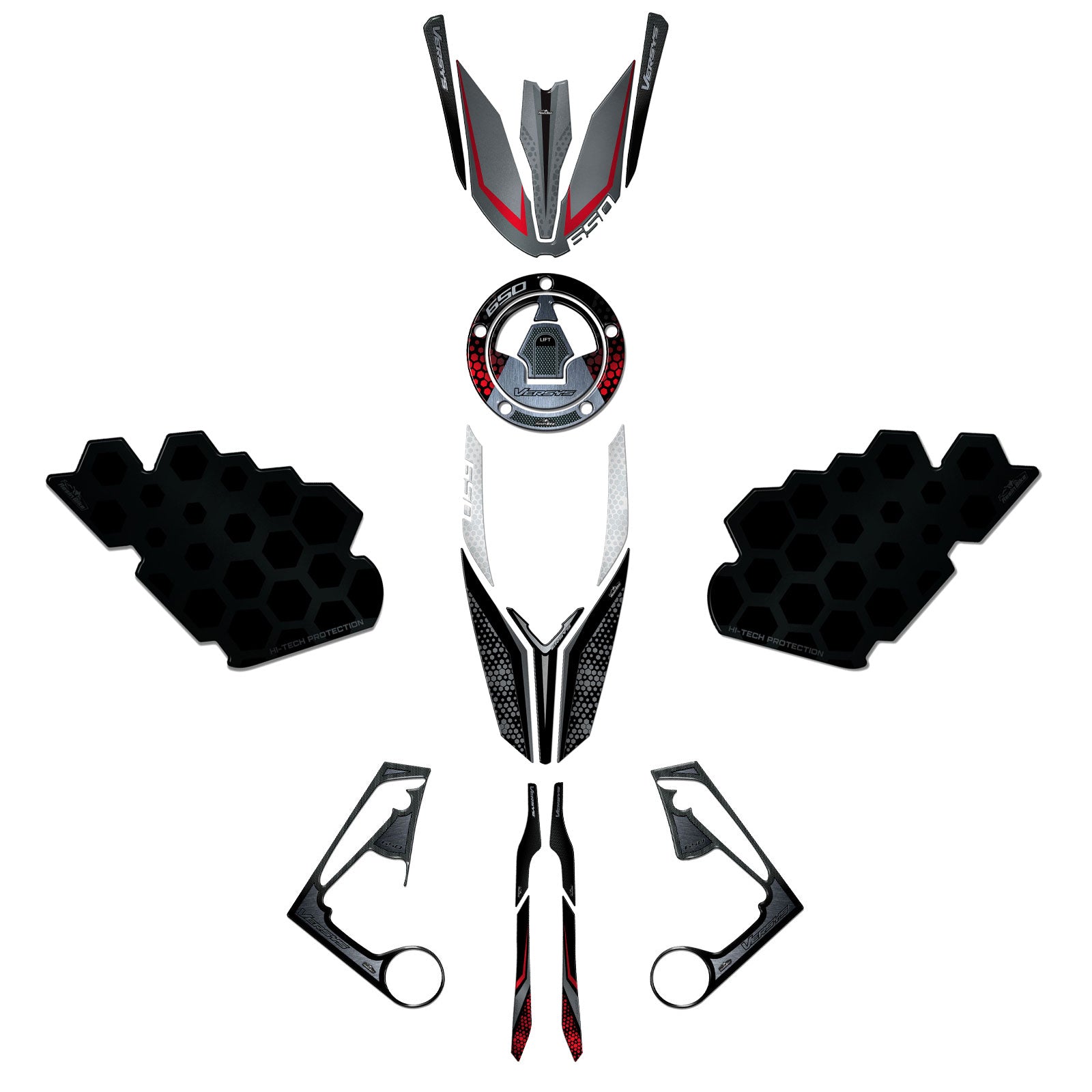 Resin Bike 3D Motorcycle Stickers - Full Kit | Kawasaki Versys 650 2017>2021 RB-1000706100003 - Pyramid Motorcycle Accessories