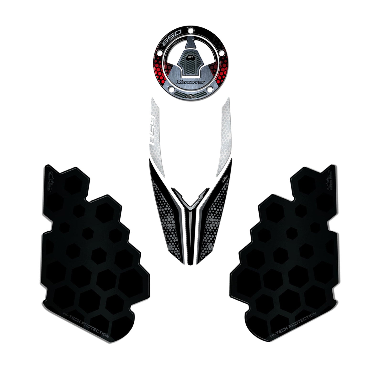 Resin Bike 3D Motorcycle Stickers - Basic Kit | Kawasaki Versys 650 2017>2021 RB-1000706200000 - Pyramid Motorcycle Accessories