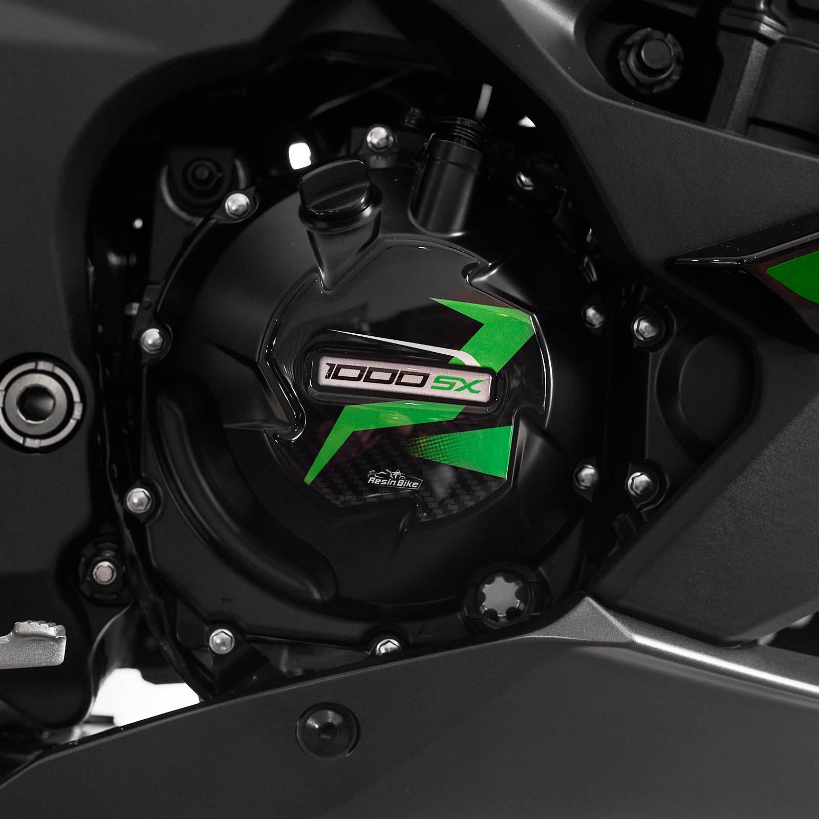 Resin Bike 3D Motorcycle Stickers - Variator Cover | Kawasaki Ninja 1000 SX/SX SE/Tourer 2021>2025 - Pyramid Motorcycle Accessories