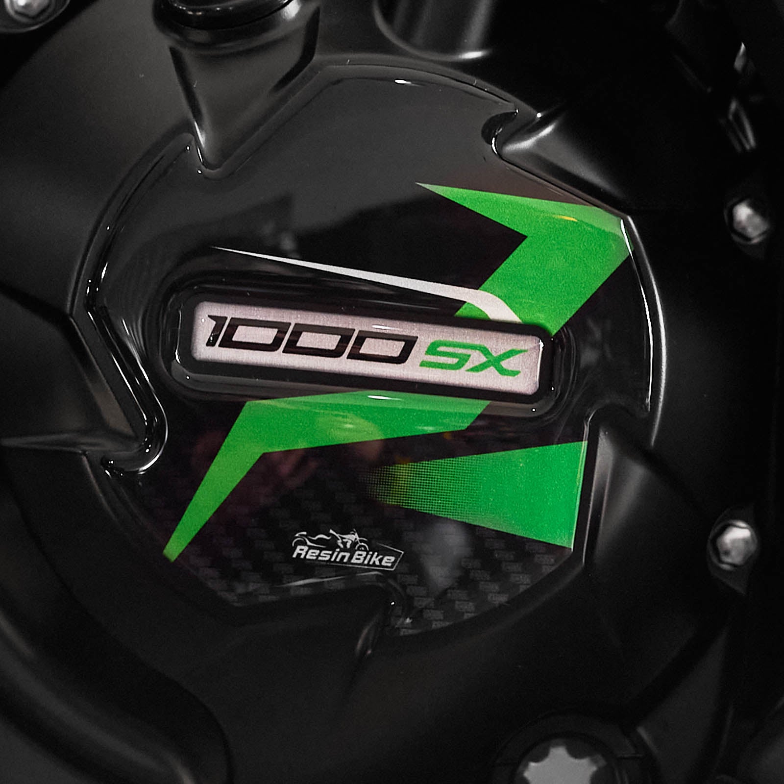 Resin Bike 3D Motorcycle Stickers - Variator Cover | Kawasaki Ninja 1000 SX/SX SE/Tourer 2021>2025 - Pyramid Motorcycle Accessories