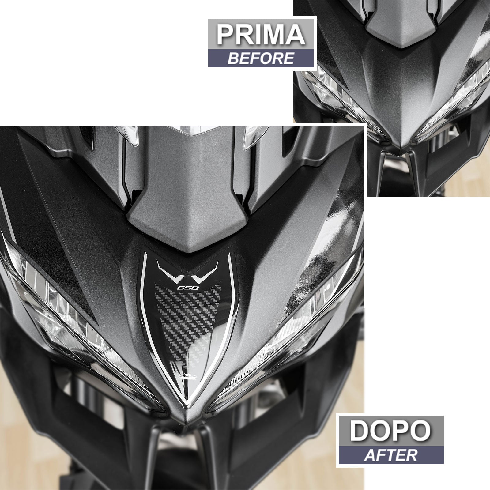 Resin Bike 3D Motorcycle Stickers - Windshield | Kawasaki Versys 650 2022>2025 - Pyramid Motorcycle Accessories