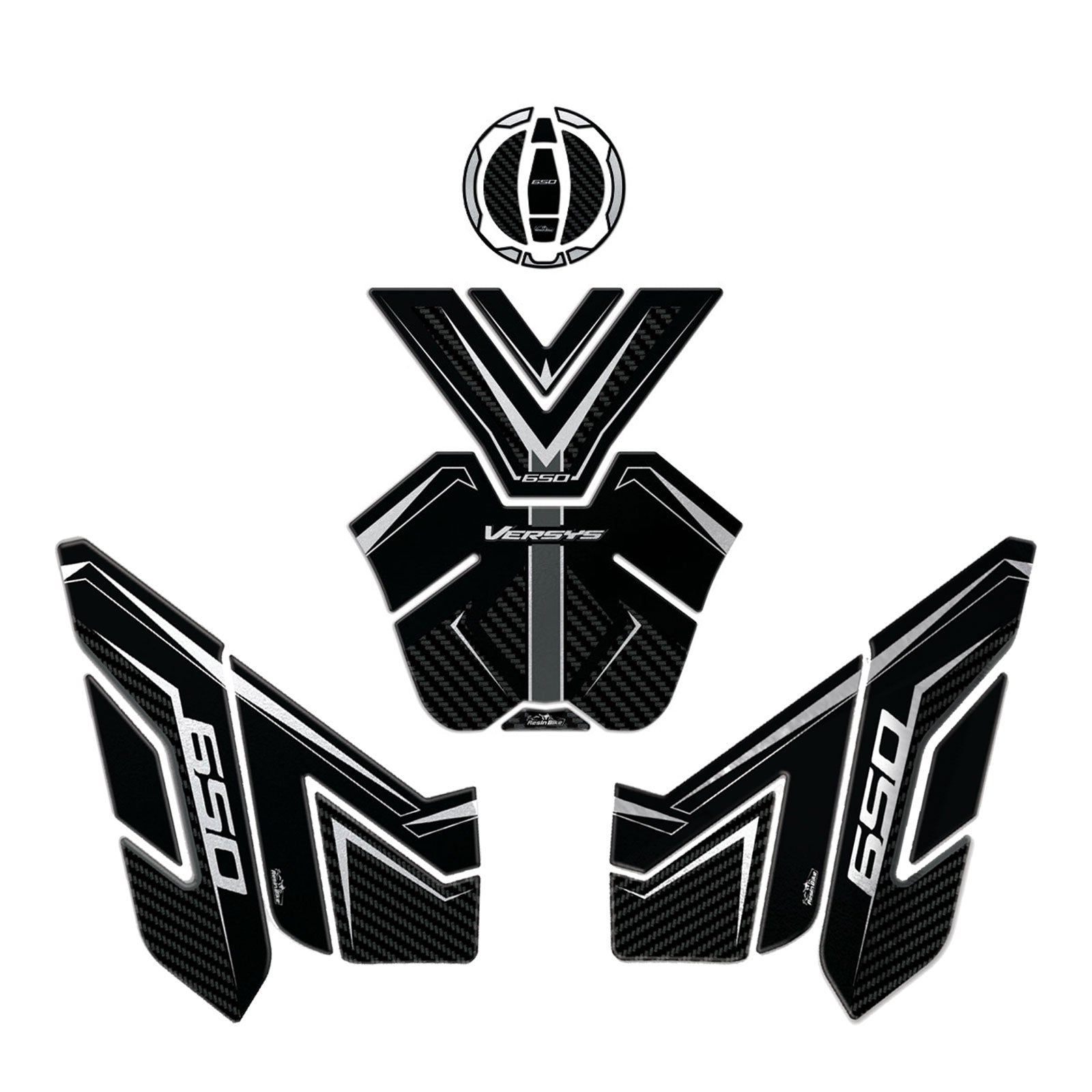 Resin Bike 3D Motorcycle Stickers - Basic Kit | Kawasaki Versys 650 2022>2026 RB-1000707700004 - Pyramid Motorcycle Accessories