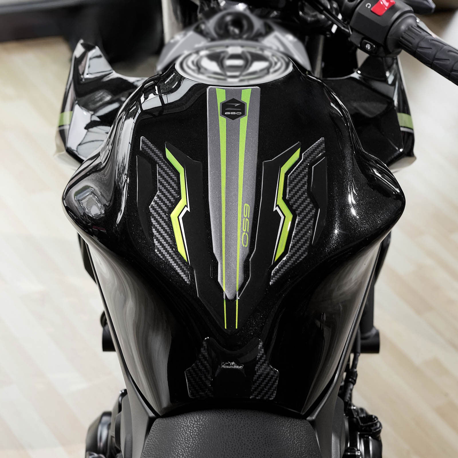 Resin Bike 3D Motorcycle Stickers - Tank Pad | Kawasaki Z 650 2020>2024ย -ย ย Pyramid Motorcycle Accessories