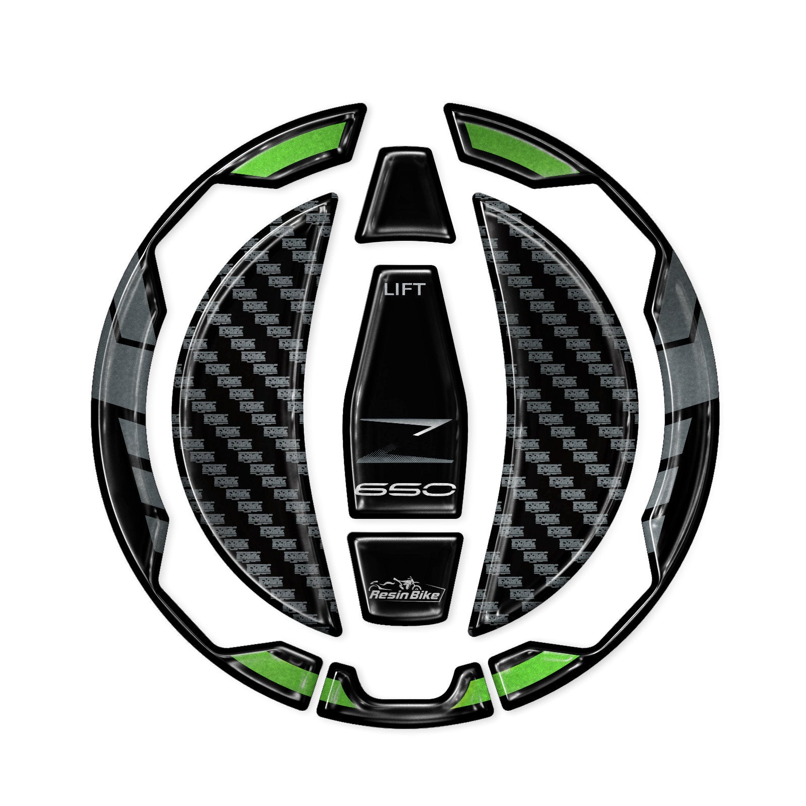 Resin Bike 3D Motorcycle Stickers - Fuel Cap | Kawasaki Z 650 2020>2025 - Pyramid Motorcycle Accessories