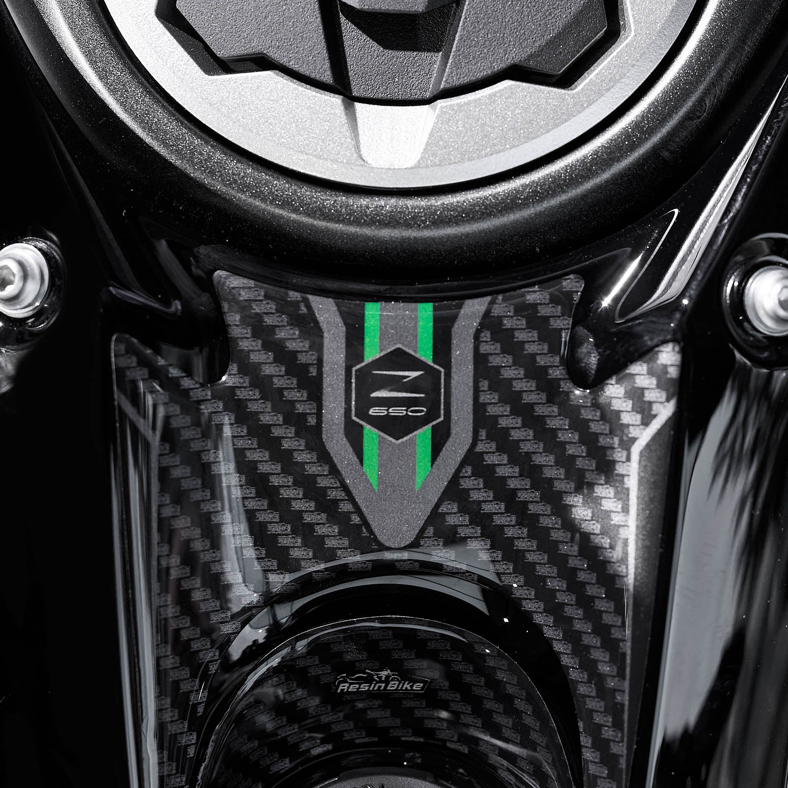 Resin Bike 3D Motorcycle Stickers - Key Area | Kawasaki Z 650 2020>2025 - Pyramid Motorcycle Accessories