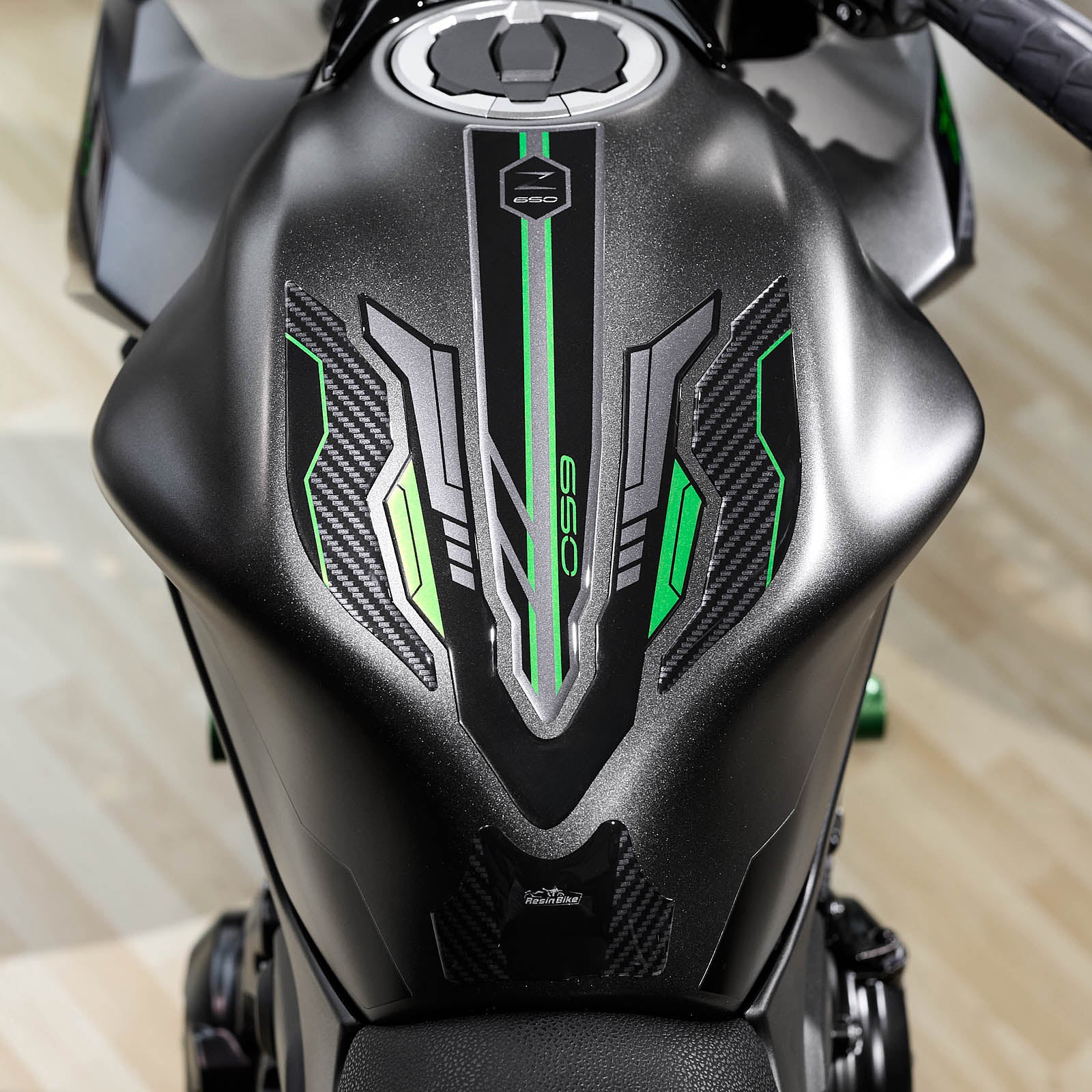 Resin Bike 3D Motorcycle Stickers - Tank Pad | Kawasaki Z 650 2020>2025 - Pyramid Motorcycle Accessories