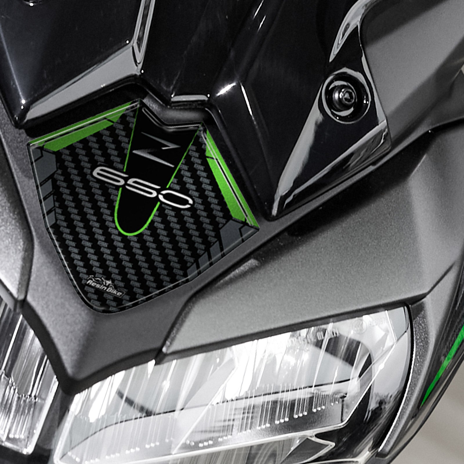 Resin Bike 3D Motorcycle Stickers - Windshield | Kawasaki Z 650 2020>2025 - Pyramid Motorcycle Accessories