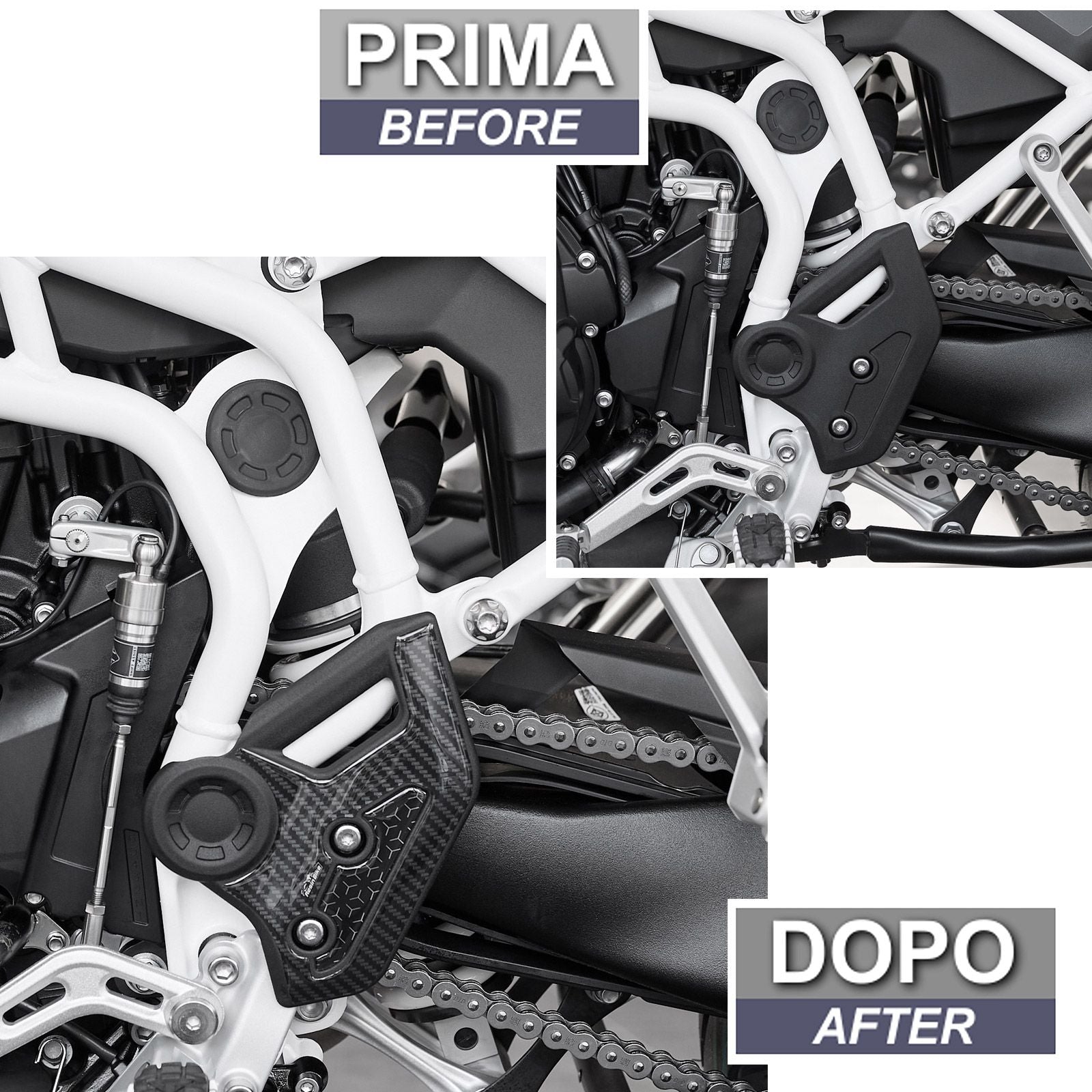 Resin Bike 3D Motorcycle Stickers - Heel Pads | Triumph Tiger 900 GT / GT Pro / Rally Pro 2024>2025 - Pyramid Motorcycle Accessories