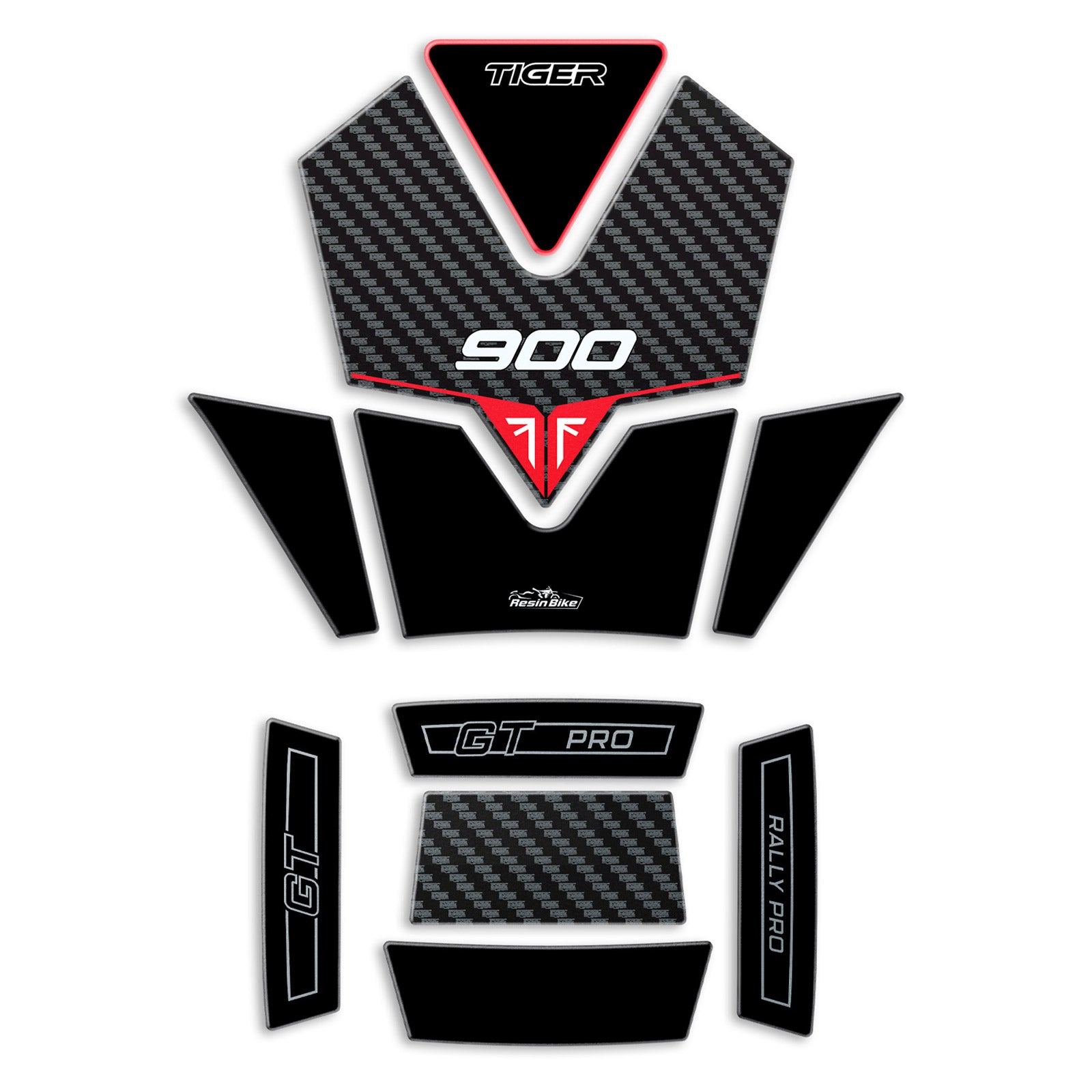 Resin Bike 3D Motorcycle Stickers - Tank Pad | Triumph Tiger 900 GT/GT Pro/Rally Pro 2024>2025 - Pyramid Motorcycle Accessories