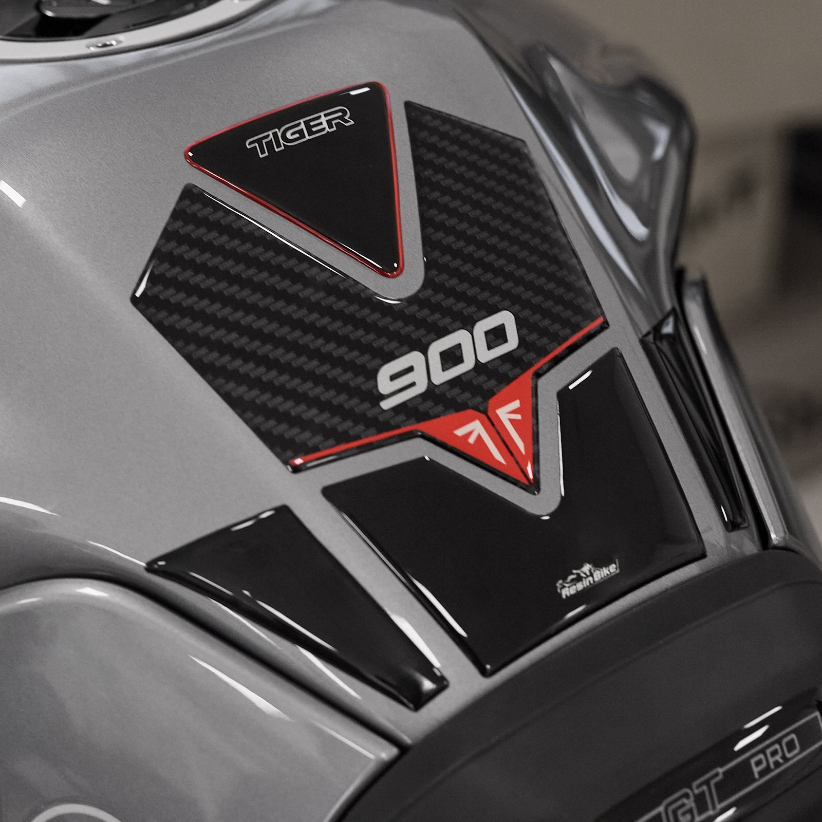 Resin Bike 3D Motorcycle Stickers - Tank Pad | Triumph Tiger 900 GT/GT Pro/Rally Pro 2024>2025 - Pyramid Motorcycle Accessories