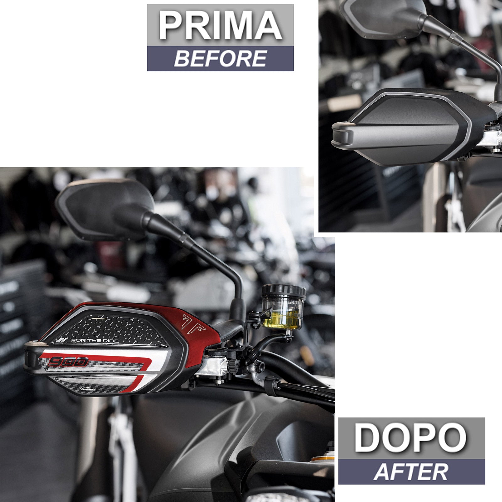 Resin Bike 3D Motorcycle Stickers - Handguards | Triumph Tiger 900 GT/GT Pro/Rally Pro 2024>2025 - Pyramid Motorcycle Accessories