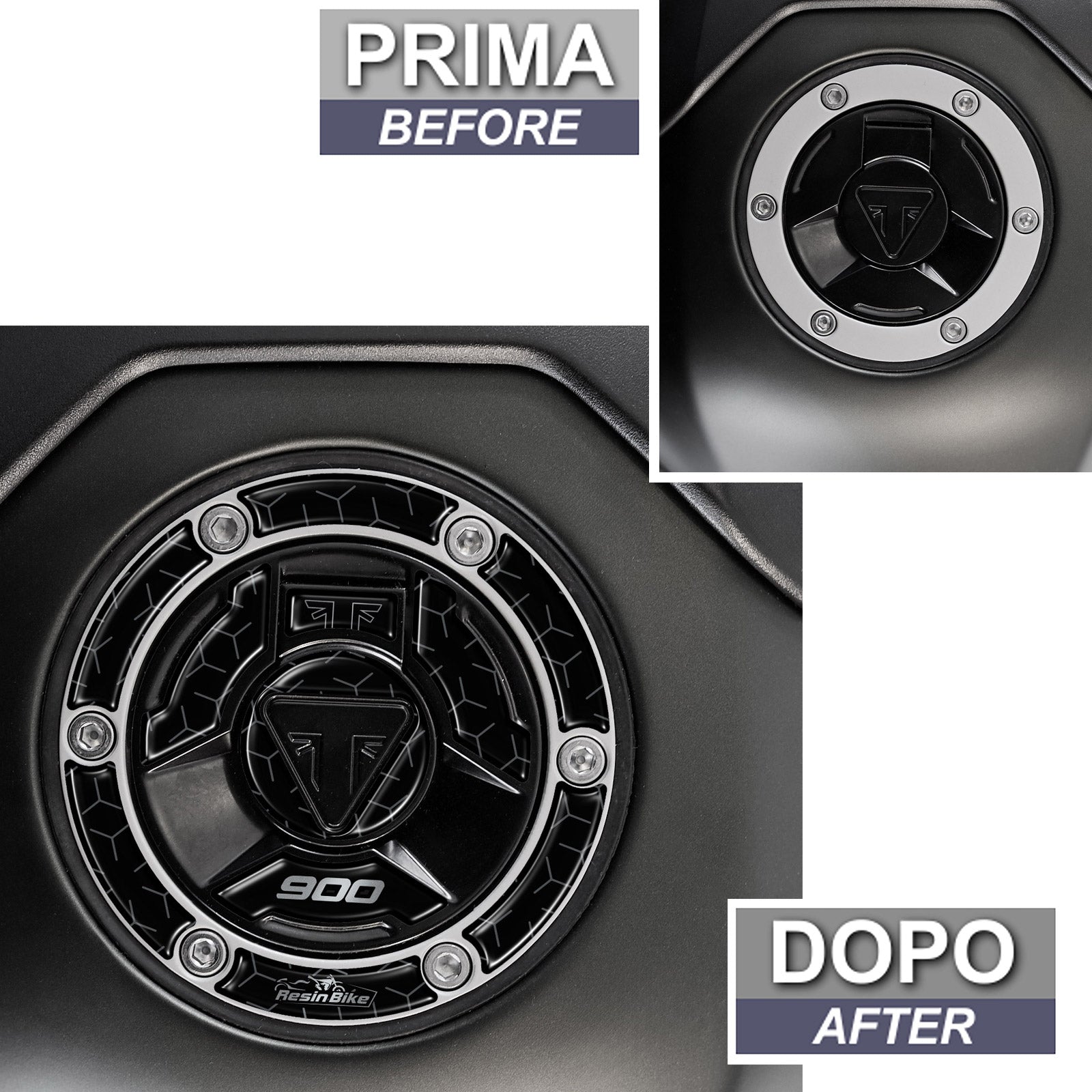 Resin Bike 3D Motorcycle Stickers - Fuel Cap | Triumph Tiger 900 GT / GT Pro / Rally Pro 2024>2025 - Pyramid Motorcycle Accessories