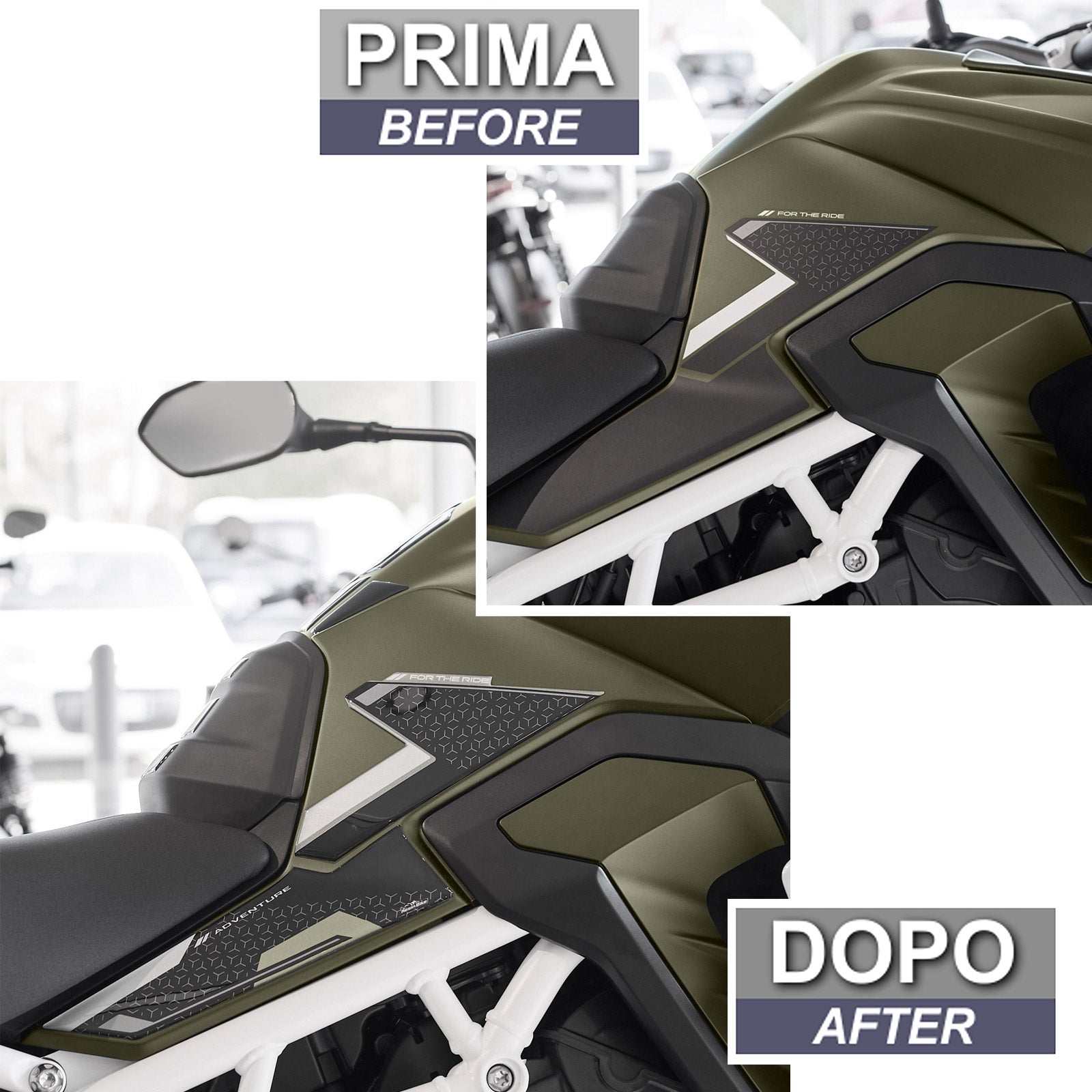 Resin Bike 3D Motorcycle Stickers - Tank Sides | Triumph Tiger 900 Rally Pro 2024>2025 - Pyramid Motorcycle Accessories