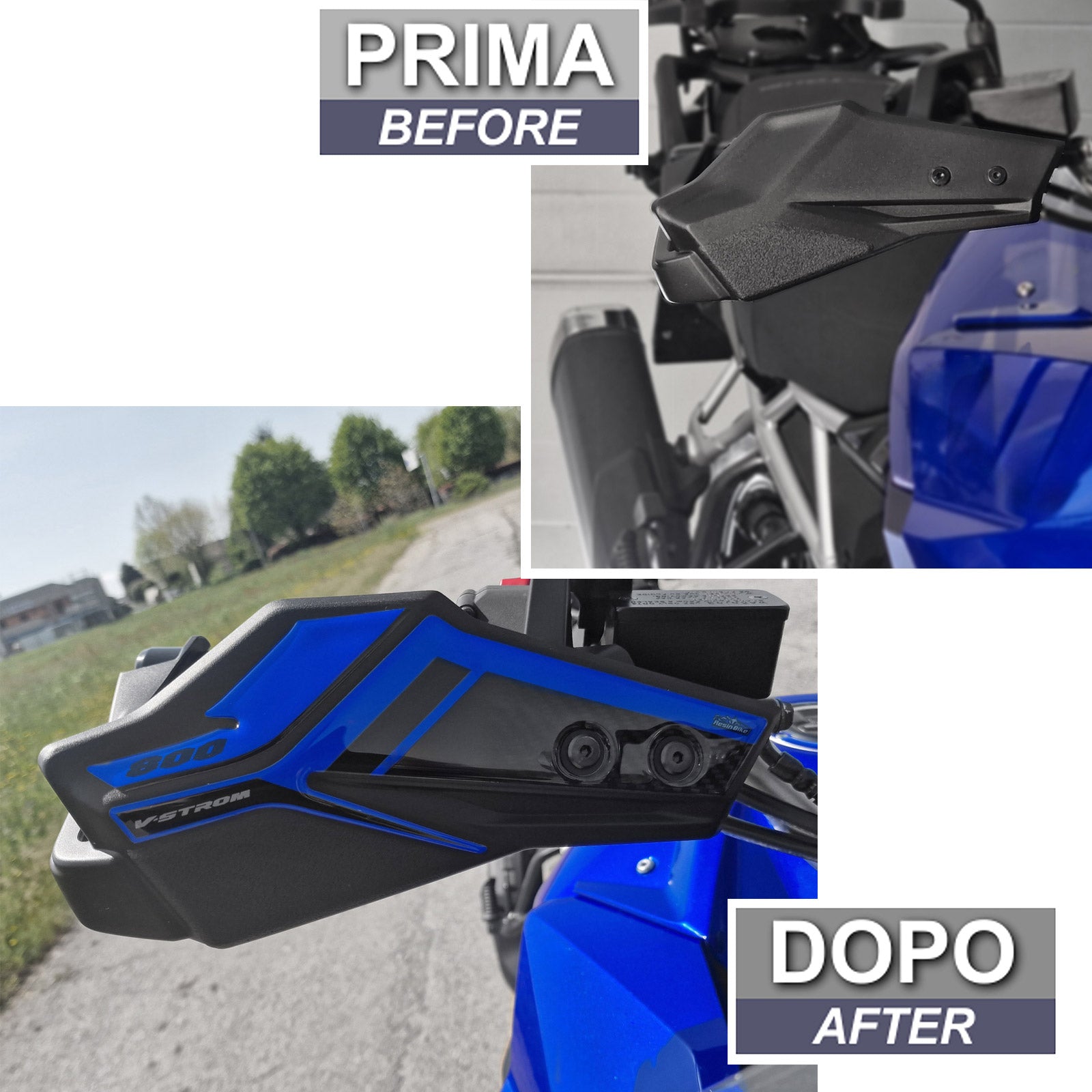 Resin Bike 3D Motorcycle Stickers - Handguards | Suzuki V-Strom 800SE 2023>2024 - Pyramid Motorcycle Accessories