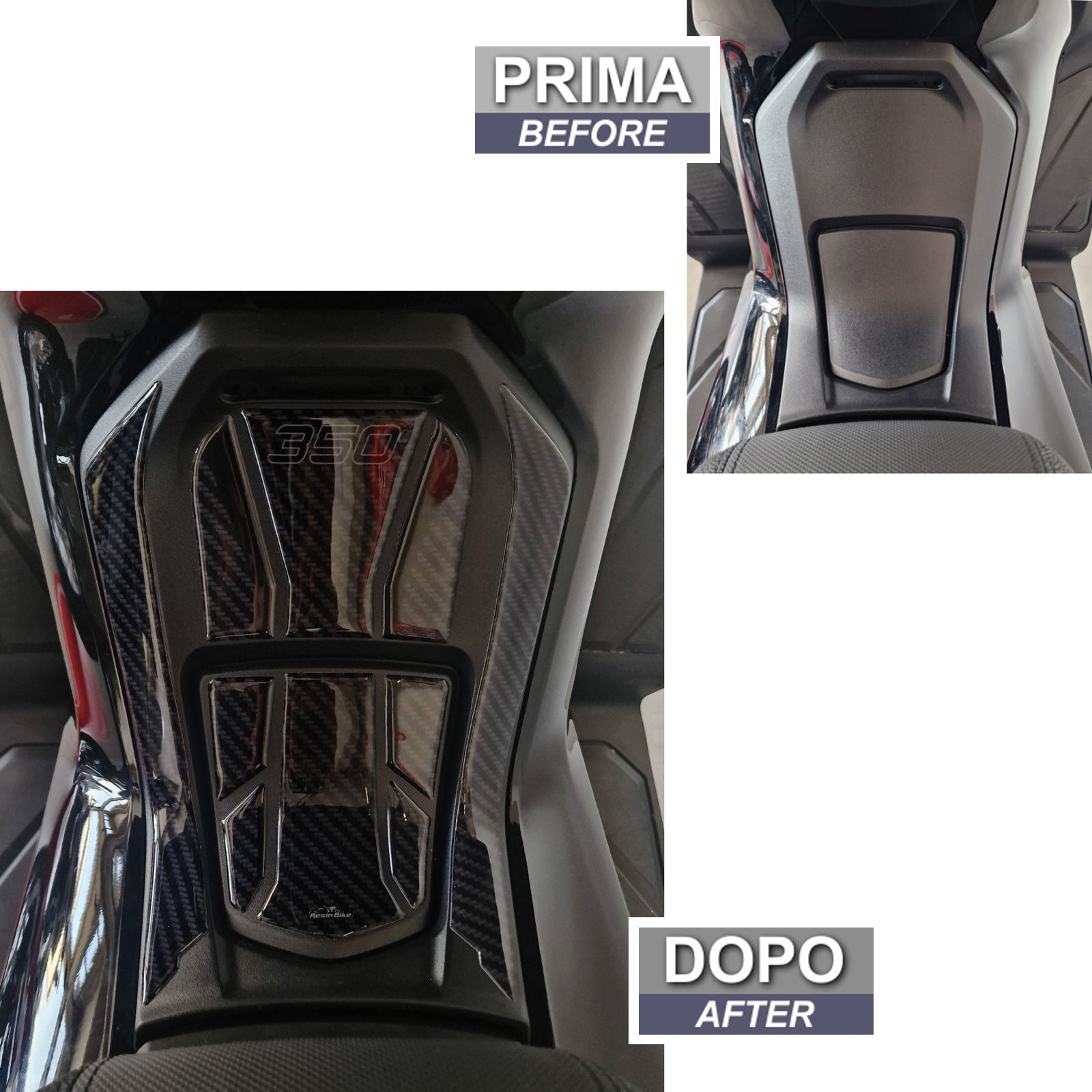Resin Bike 3D Motorcycle Stickers - Footboard | Honda Forza 350 2022>2025 - Pyramid Motorcycle Accessories