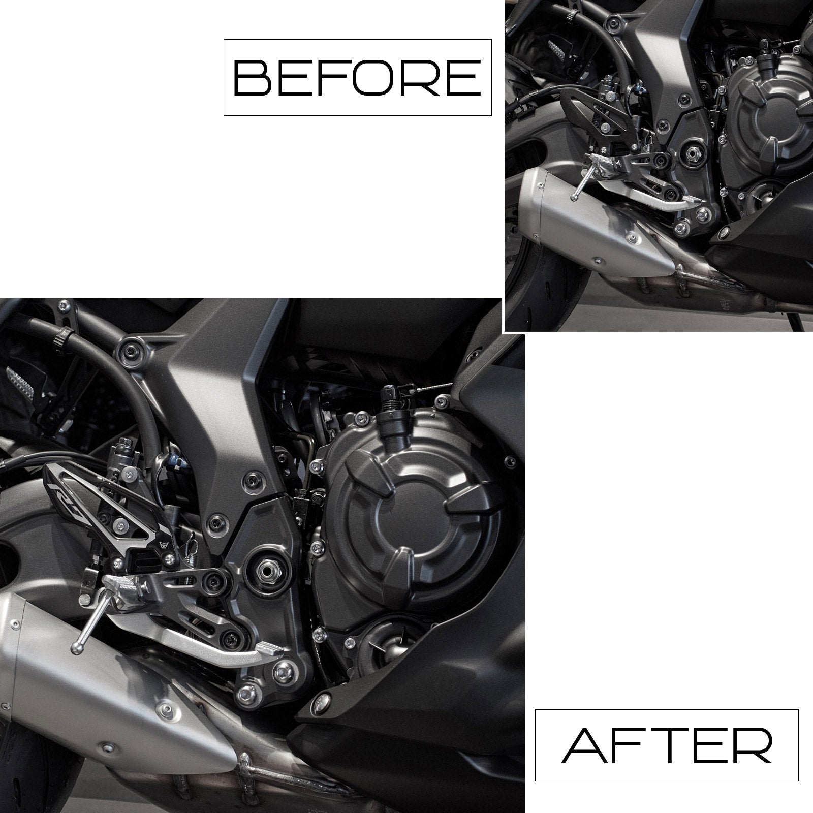Resin Bike 3D Motorcycle Stickers - Heel Pads | Yamaha YZF-R7 2021>2025 RB-1000716800009 - Pyramid Motorcycle Accessories