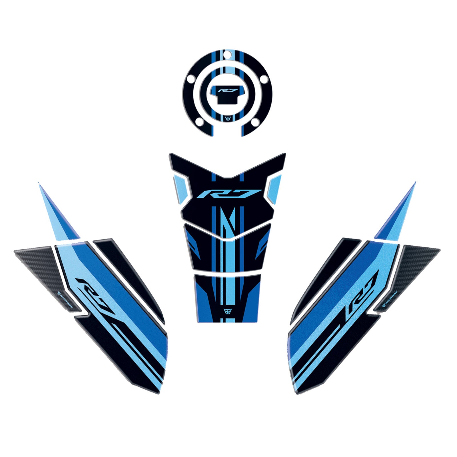 Resin Bike 3D Motorcycle Stickers - Basic Kit | Yamaha YZF-R7 2021>2025 RB-1000716300004 - Pyramid Motorcycle Accessories