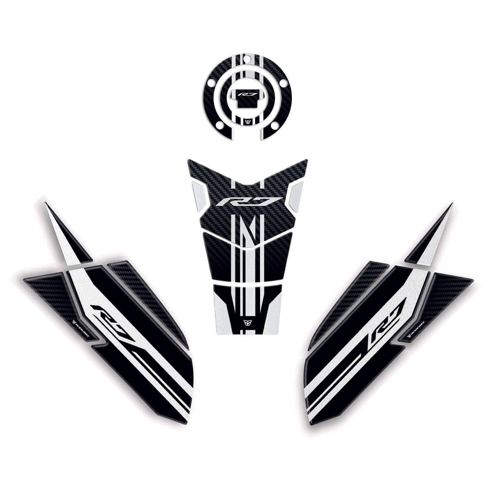 Resin Bike 3D Motorcycle Stickers - Basic Kit | Yamaha YZF-R7 2021>2025 RB-1000717100009 - Pyramid Motorcycle Accessories