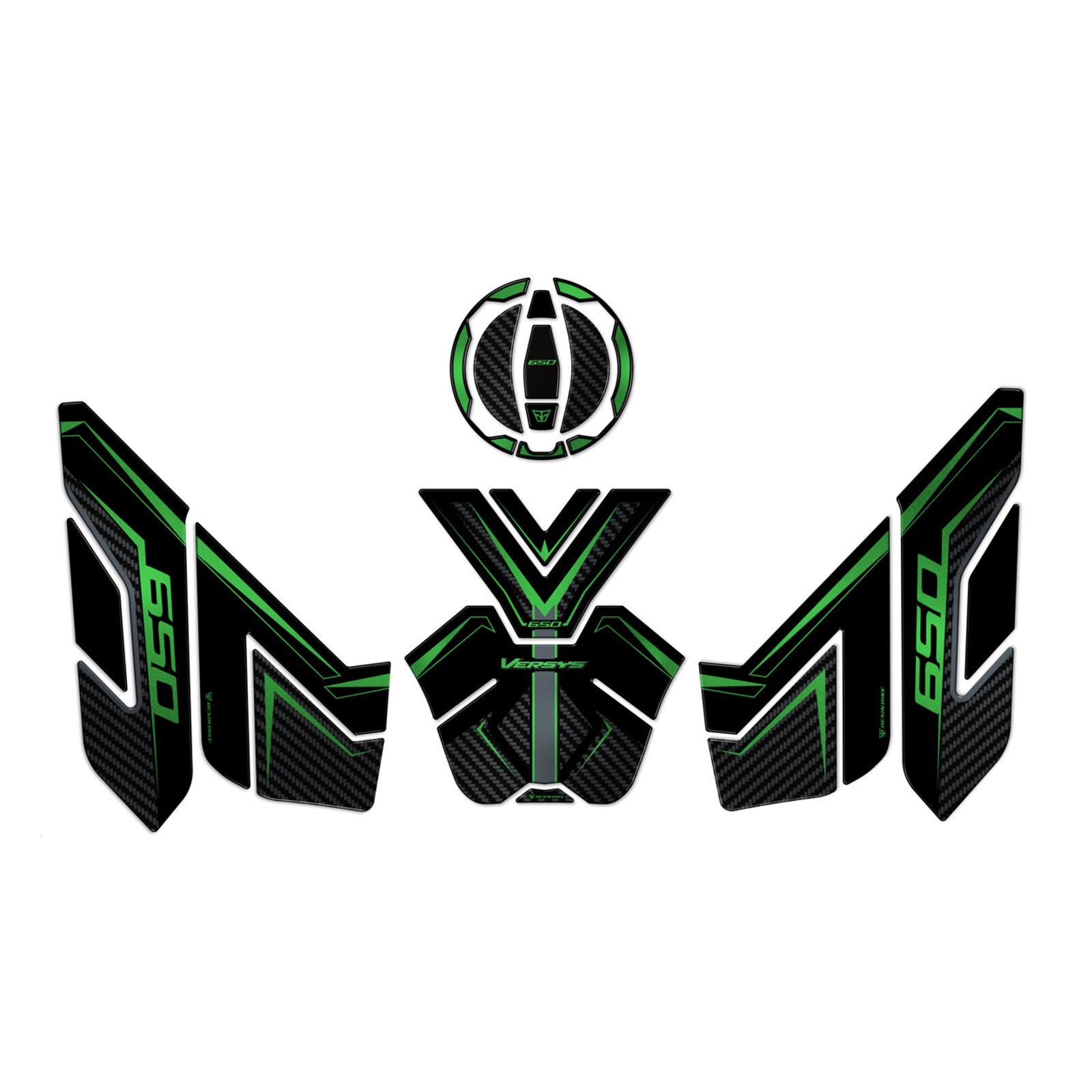 Resin Bike 3D Motorcycle Stickers - Basic Kit | Kawasaki Versys 650 2022>2026 RB-1000717800008 - Pyramid Motorcycle Accessories