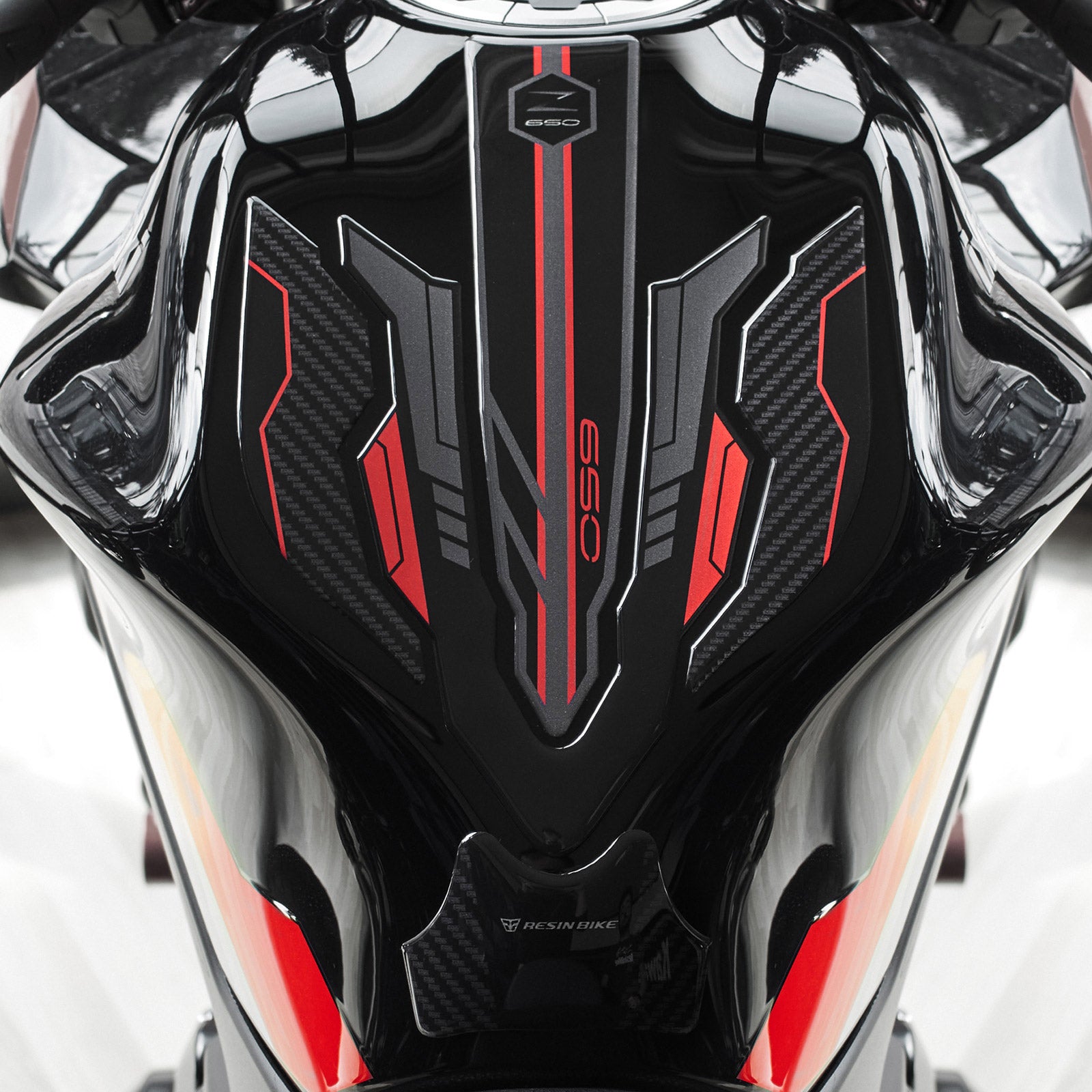 Resin Bike 3D Motorcycle Stickers - Tank Pad | Kawasaki Z 650 2021>2025 - Pyramid Motorcycle Accessories