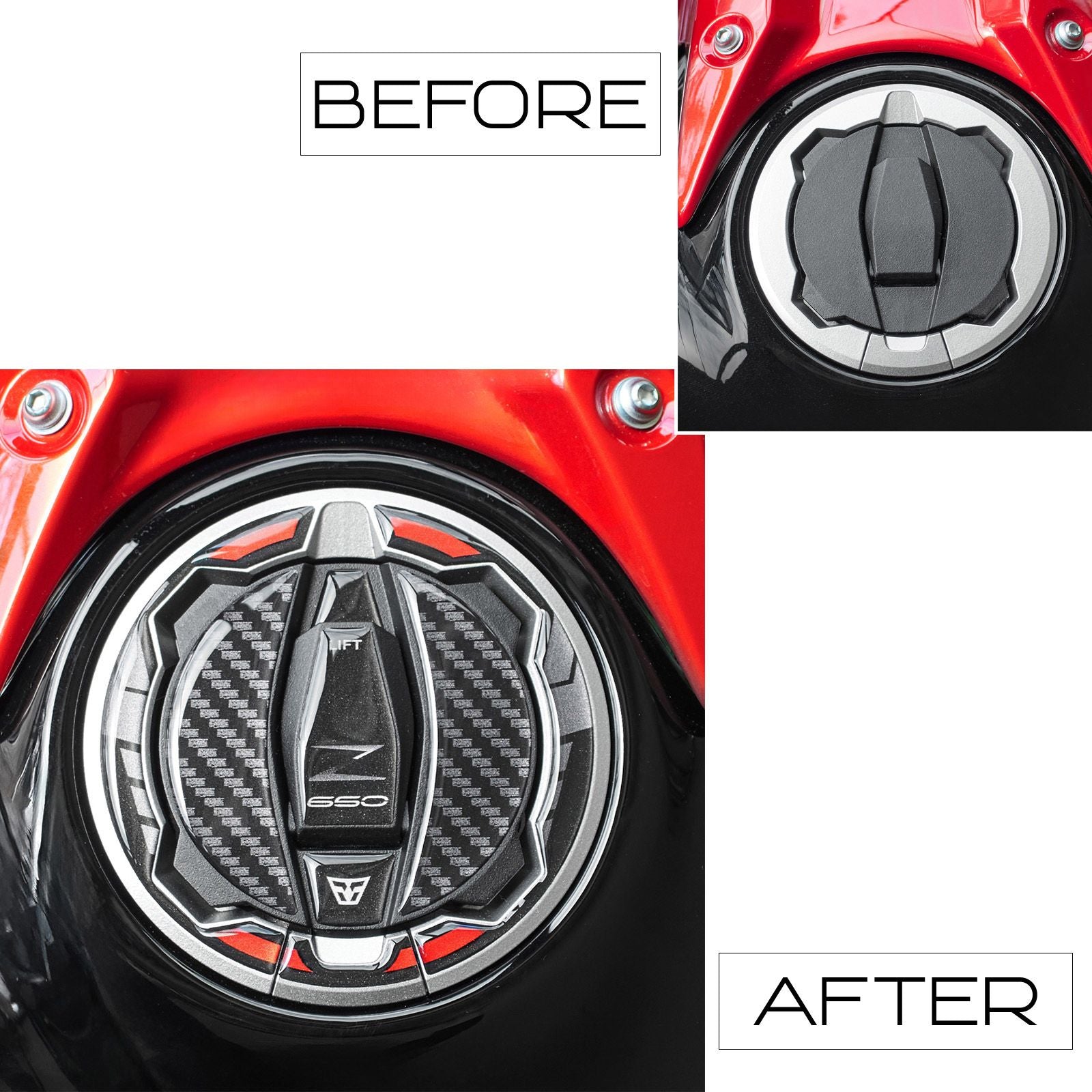 Resin Bike 3D Motorcycle Stickers - Fuel Cap | Kawasaki Z 650 2021>2025 - Pyramid Motorcycle Accessories