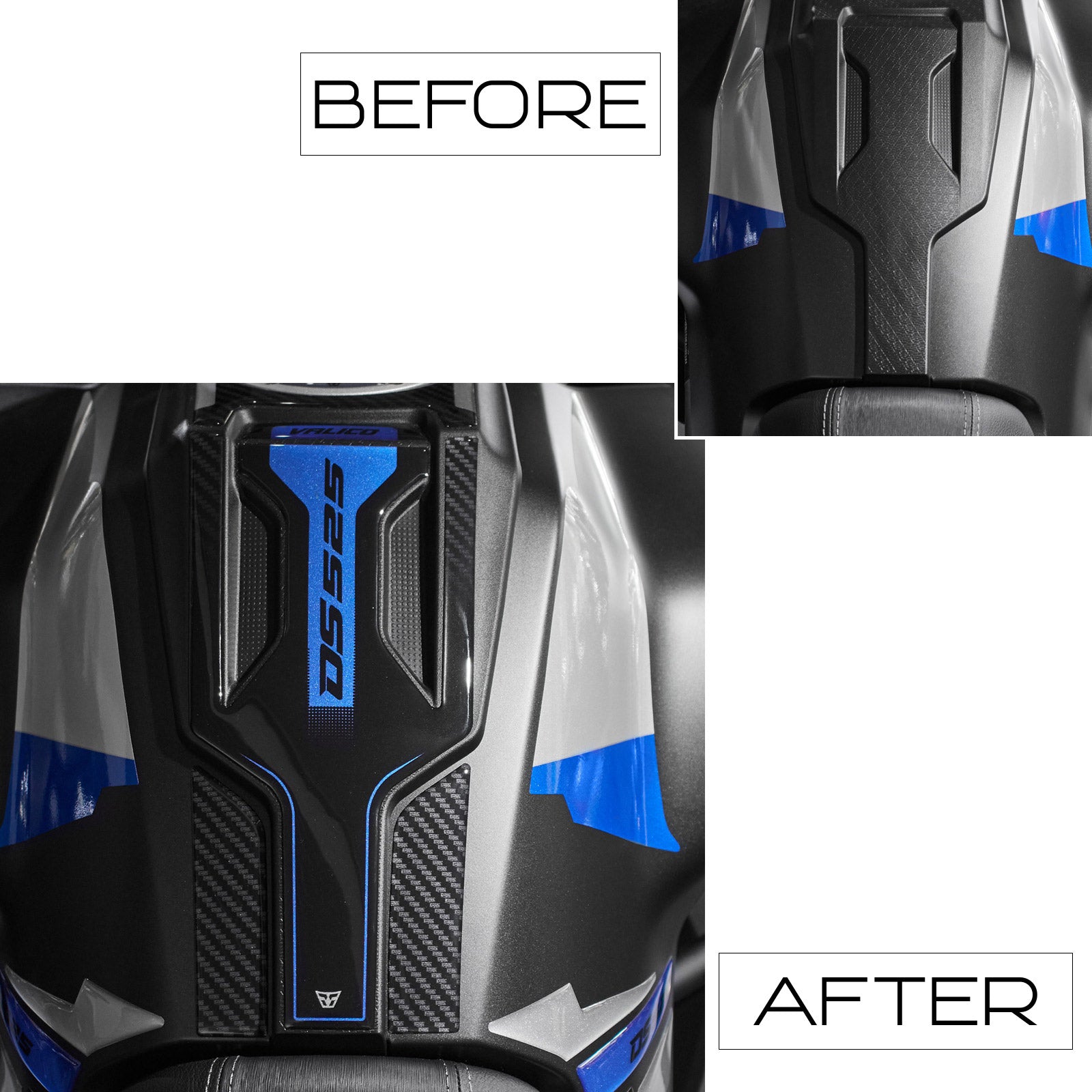 Resin Bike 3D Motorcycle Stickers - Tank Pad | Voge DS525X 2023>2025 RB-1000719600002 - Pyramid Motorcycle Accessories