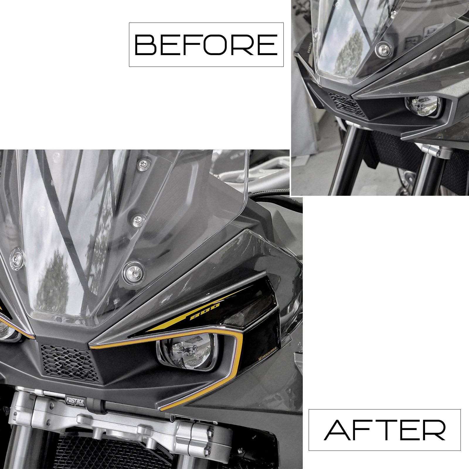 Resin Bike 3D Motorcycle Stickers - Headlight | Kove 800X 2024>2026 - Pyramid Motorcycle Accessories