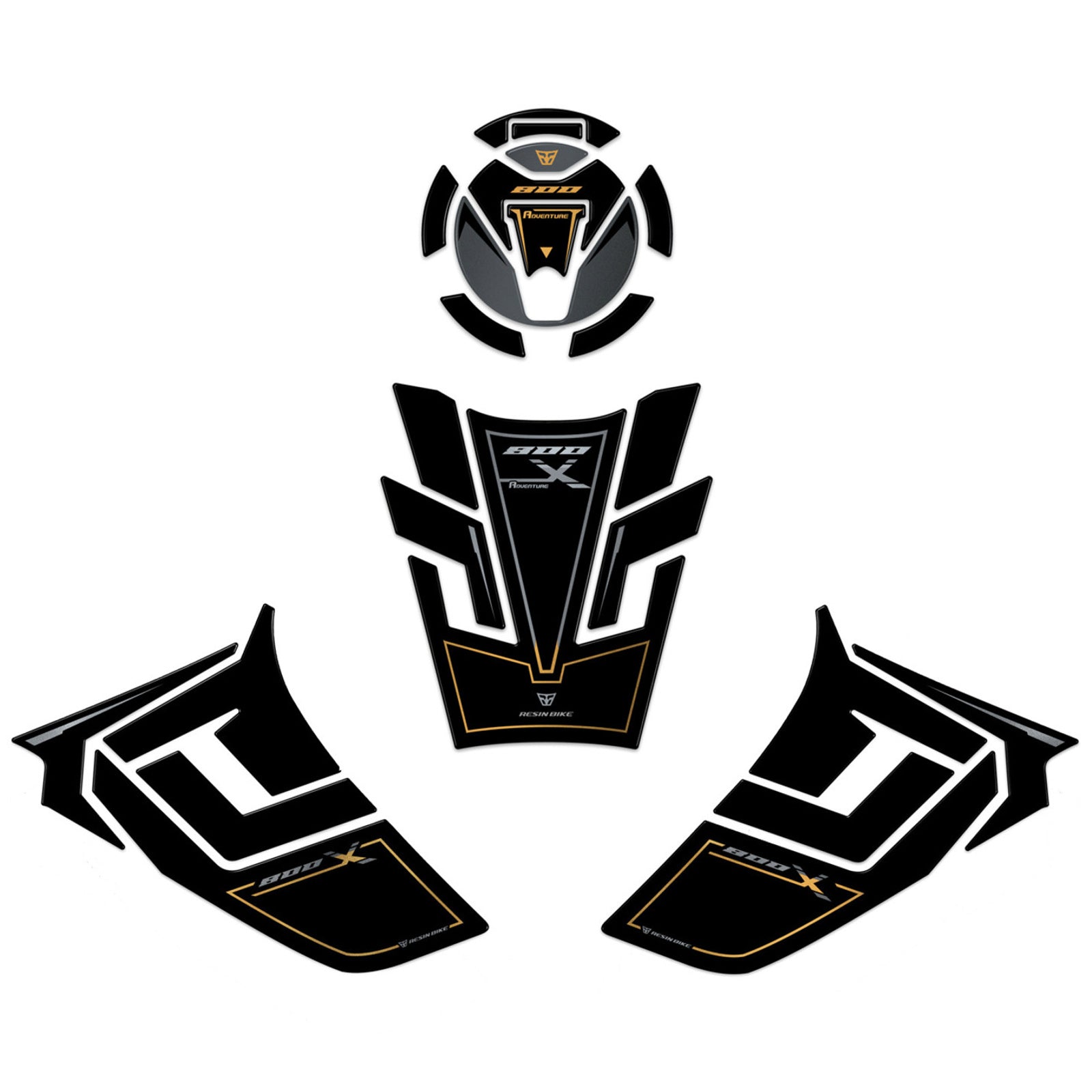 Resin Bike 3D Motorcycle Stickers - Basic Kit | Kove 800X 2024>2026 RB-1000721000005 - Pyramid Motorcycle Accessories